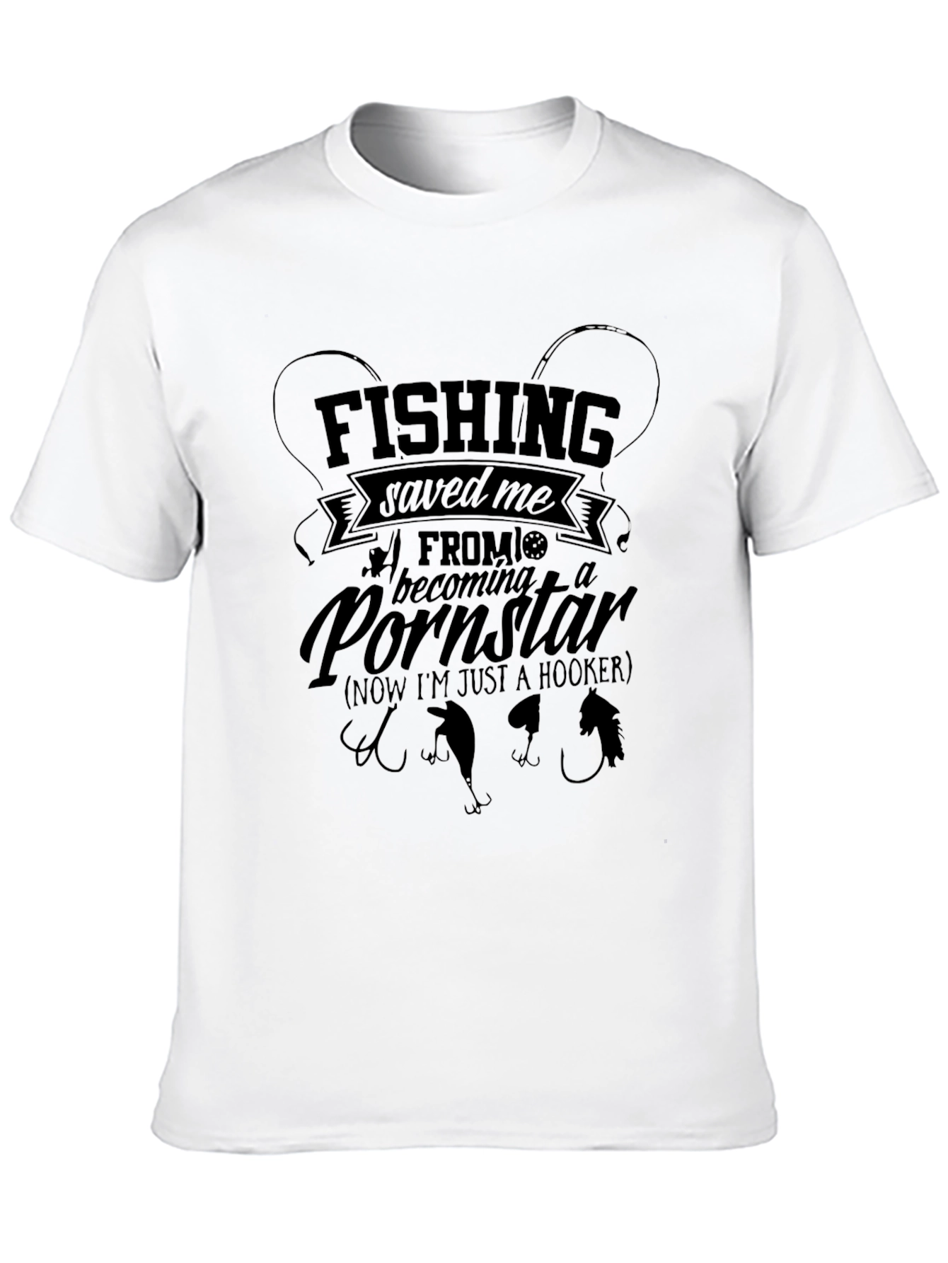 Fishing Saved Me Adult Humor Graphic Novelty T-Shirt