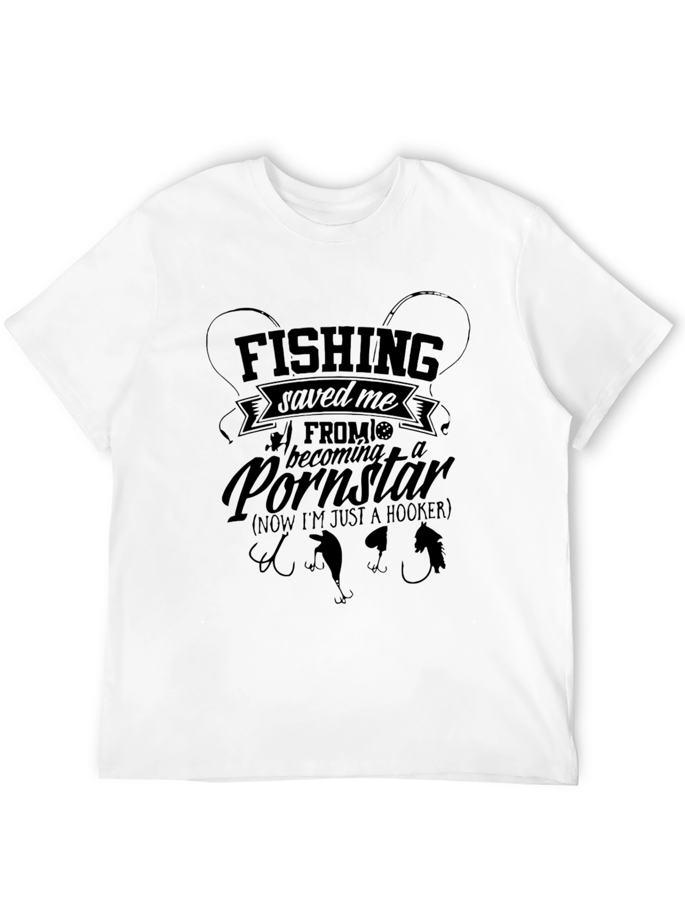 Fishing Saved Me Adult Humor Graphic Novelty T-Shirt