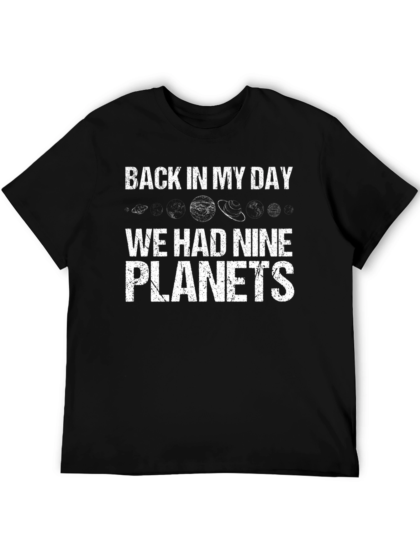 Nine Planets Black Cotton Graphic Tee