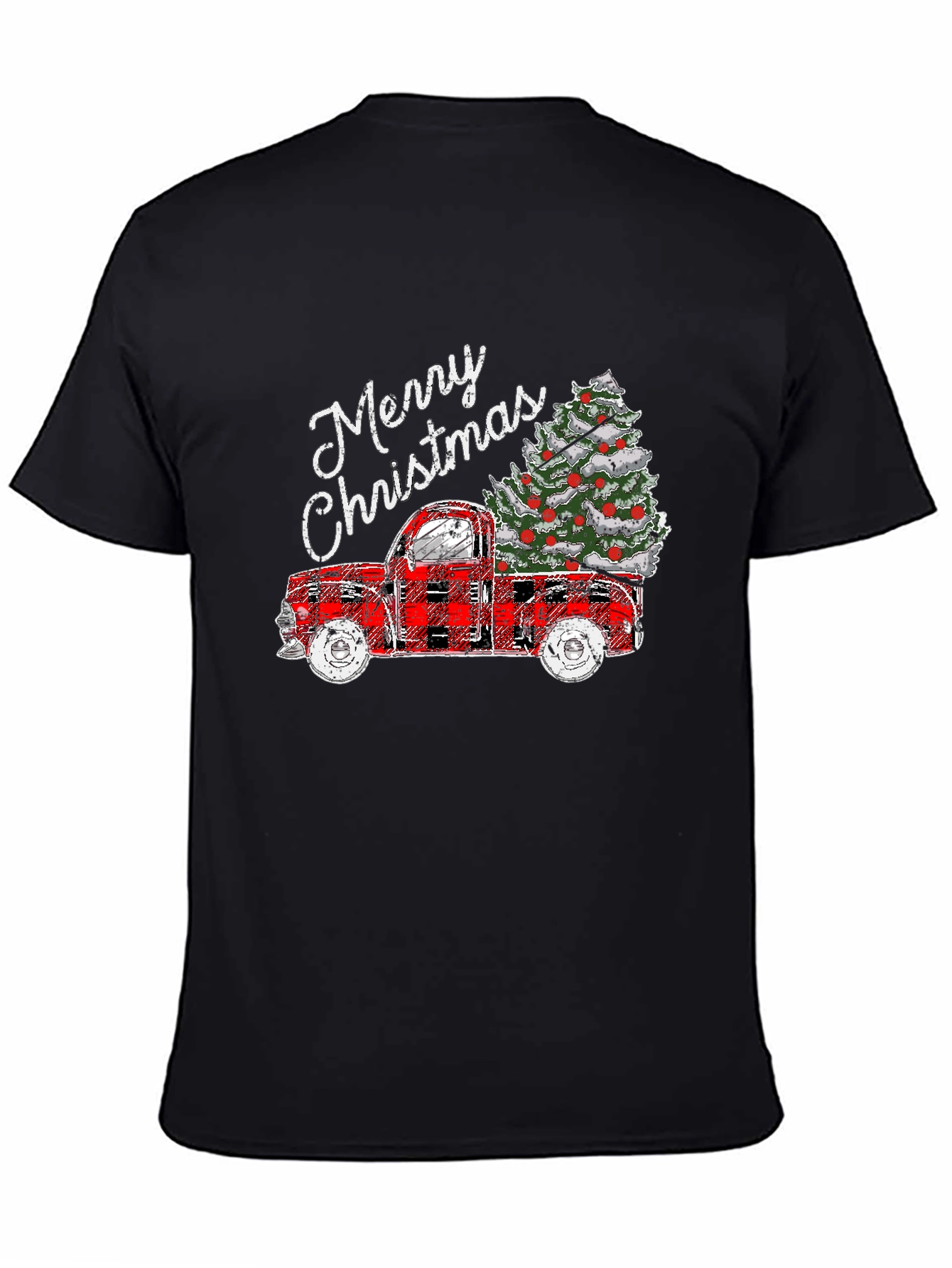 Merry Christmas Truck Tee - Holiday Graphic T-Shirt