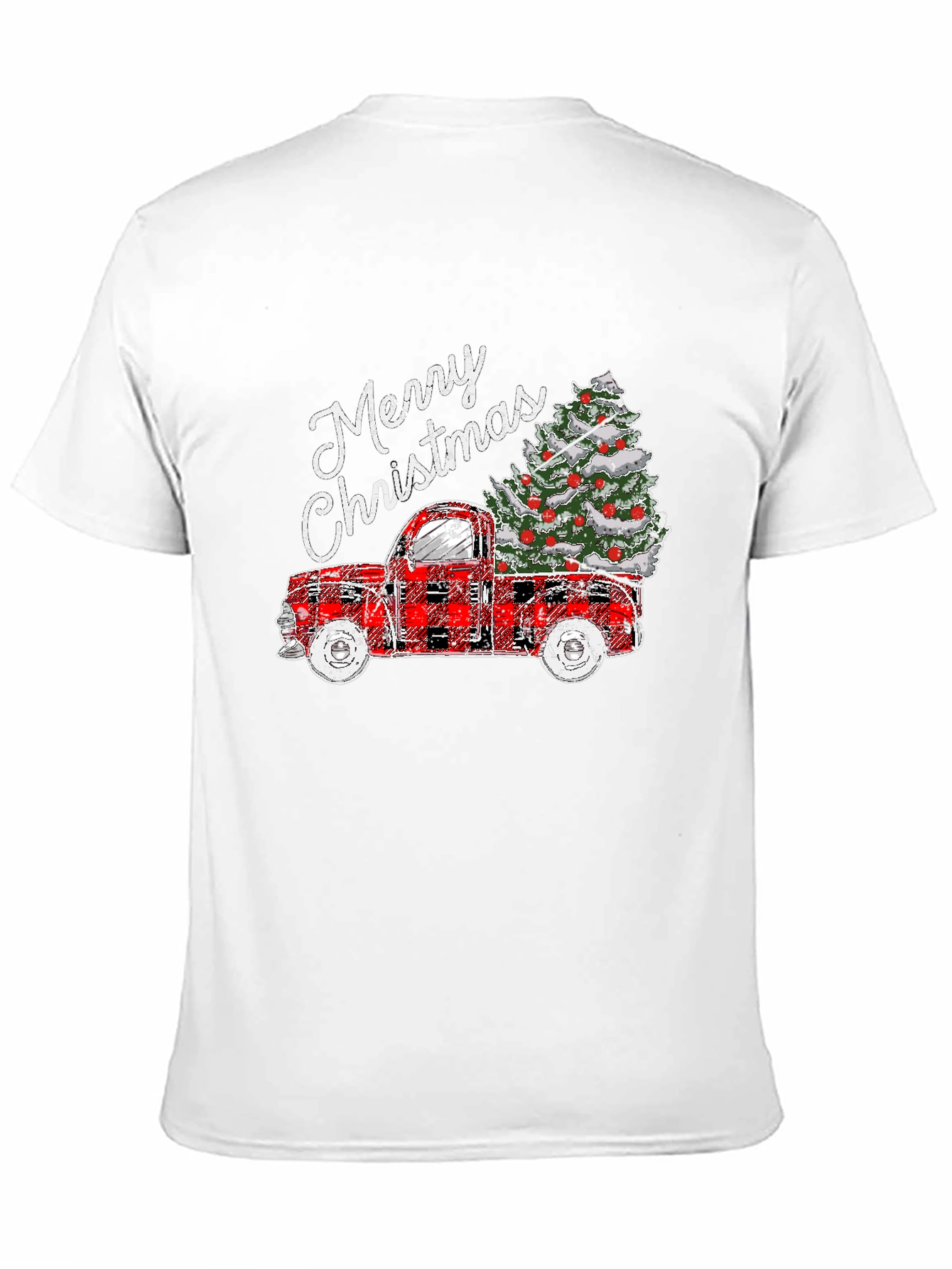 Merry Christmas Truck Tee - Holiday Graphic T-Shirt