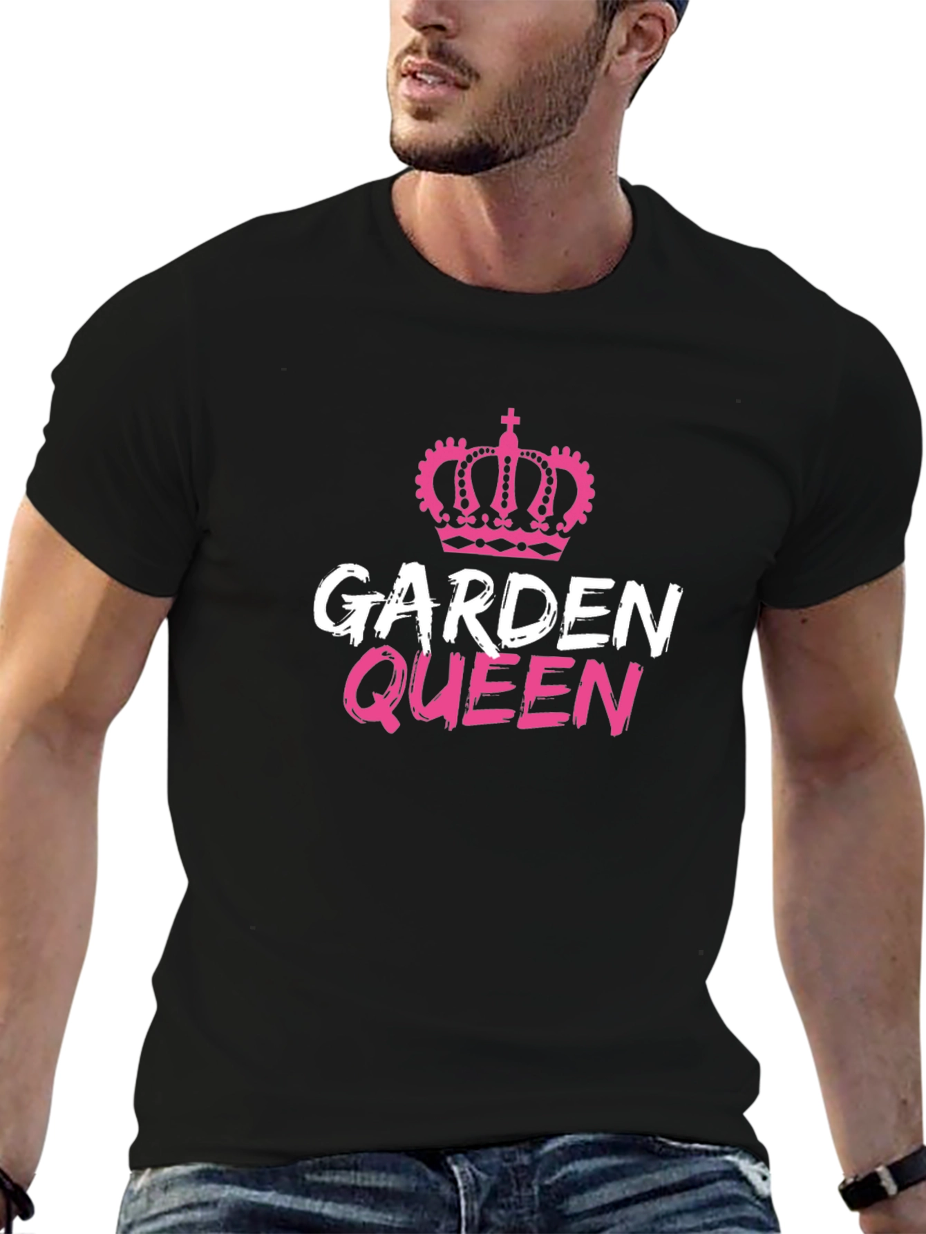 Garden Queen Graphic Tee - Black Cotton T-Shirt