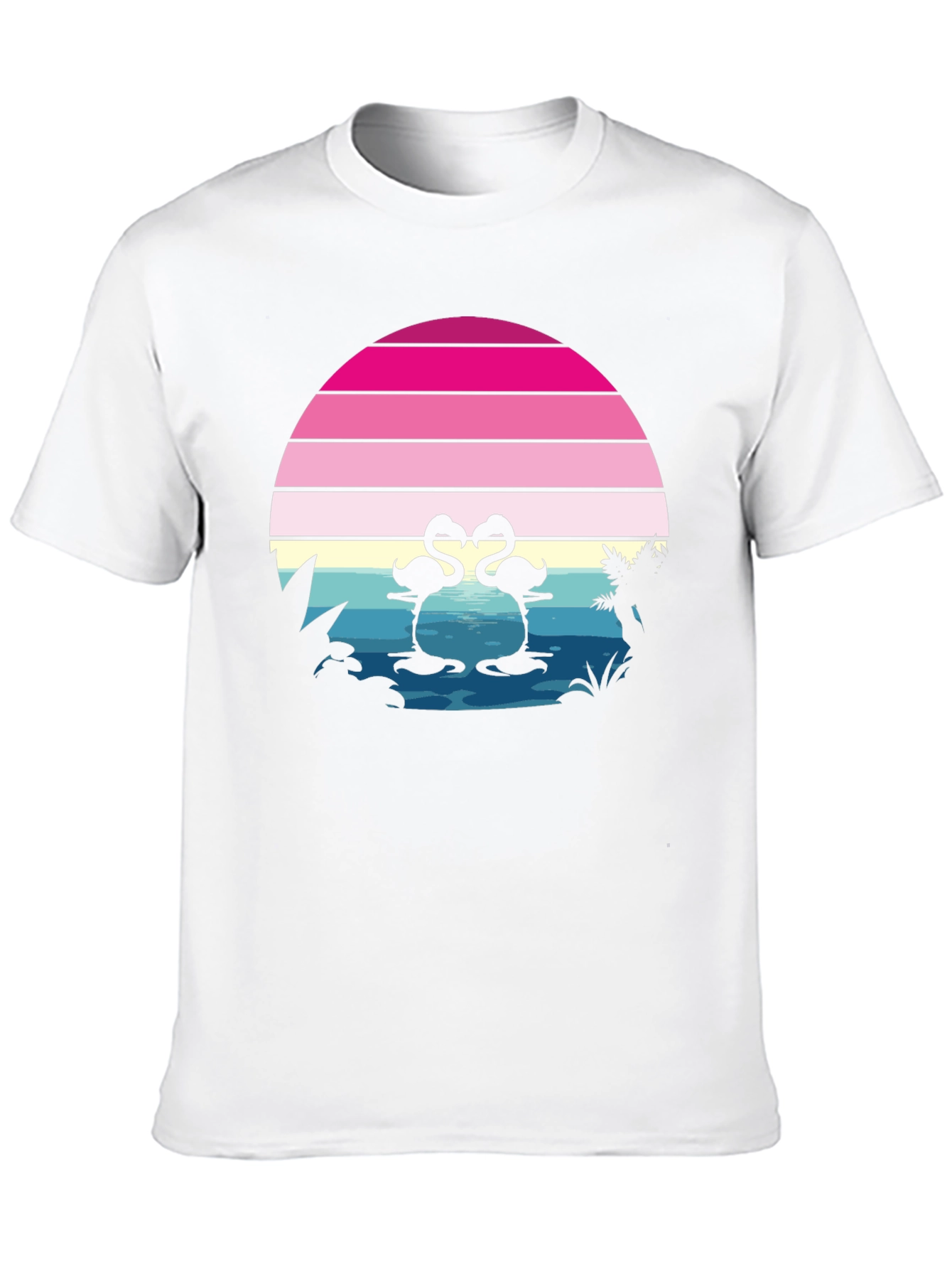Retro Flamingo Sunset T-Shirt - Tropical Summer Vibes