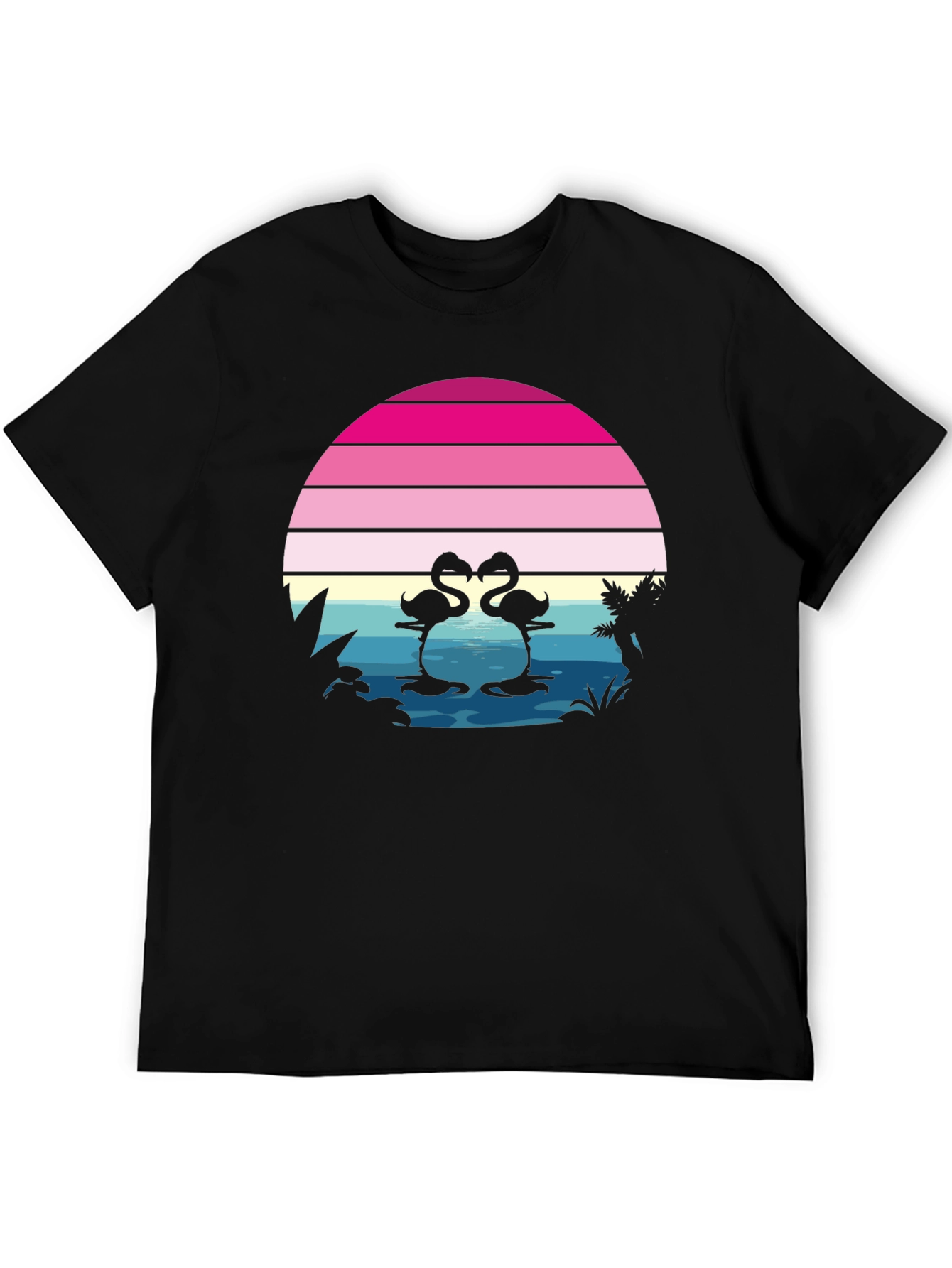 Retro Flamingo Sunset T-Shirt - Tropical Summer Vibes