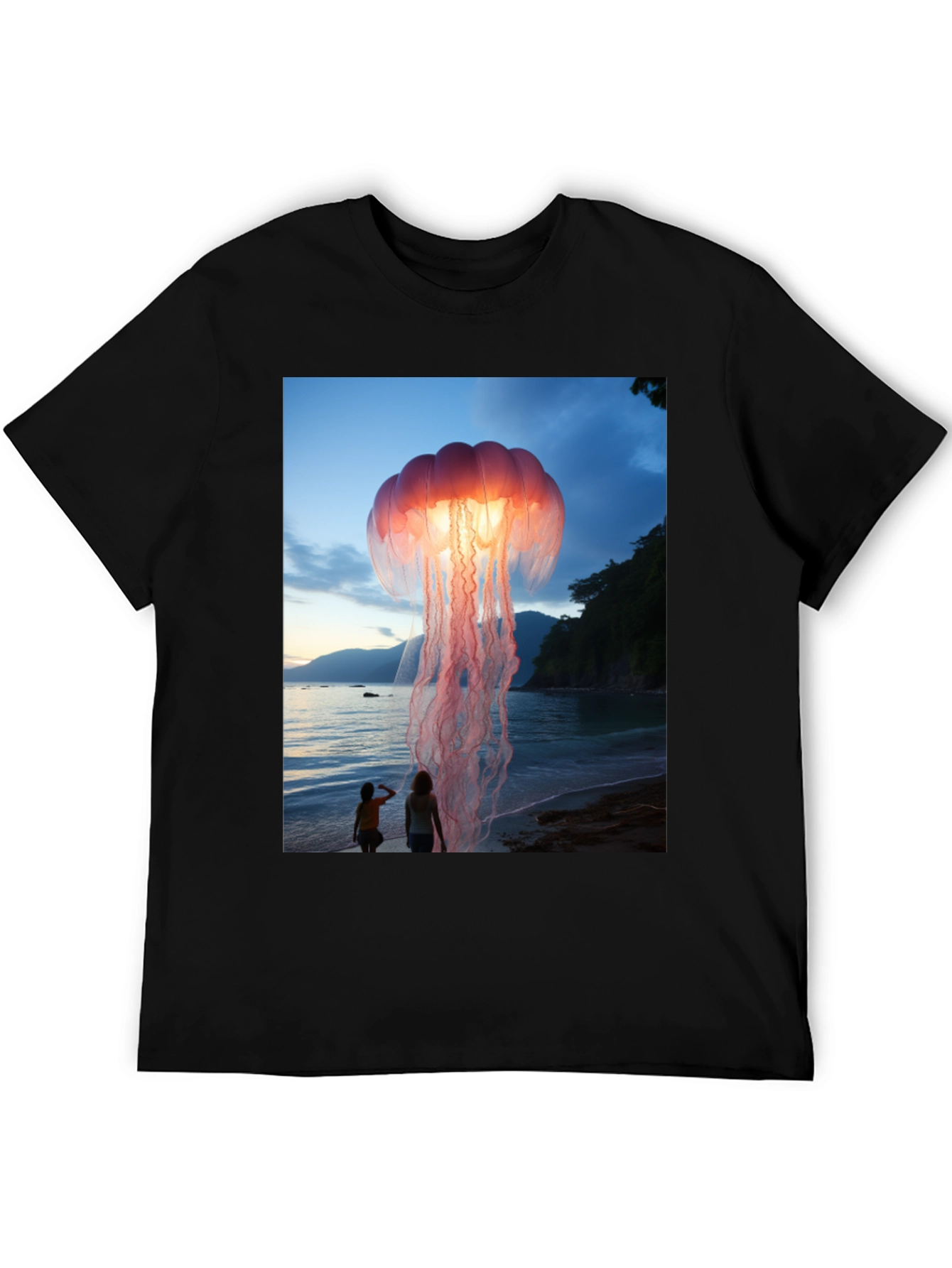Jellyfish Beach Graphic Tee - Soft Cotton Blend