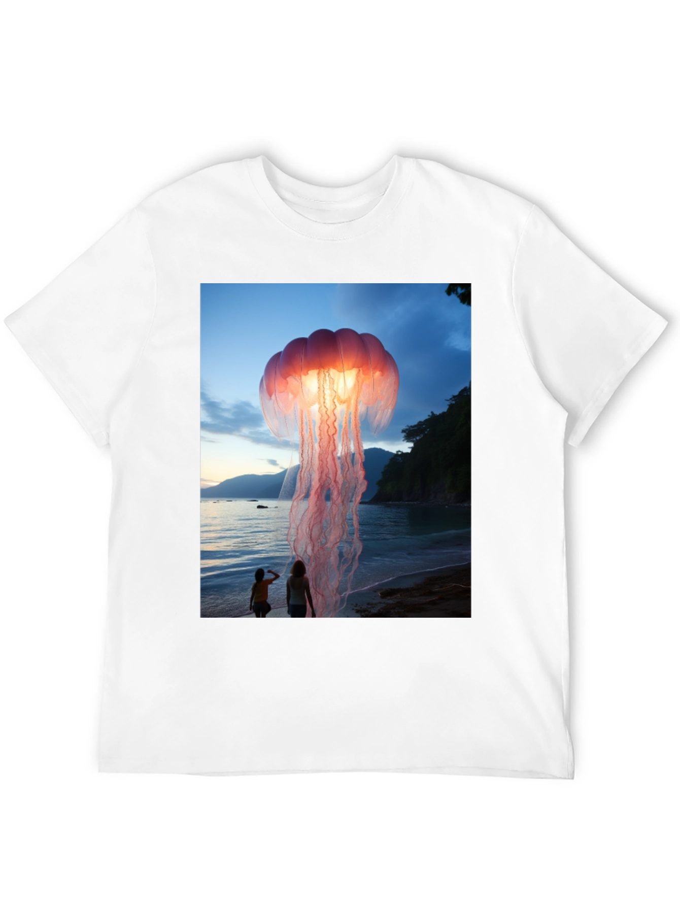 Jellyfish Beach Graphic Tee - Soft Cotton Blend