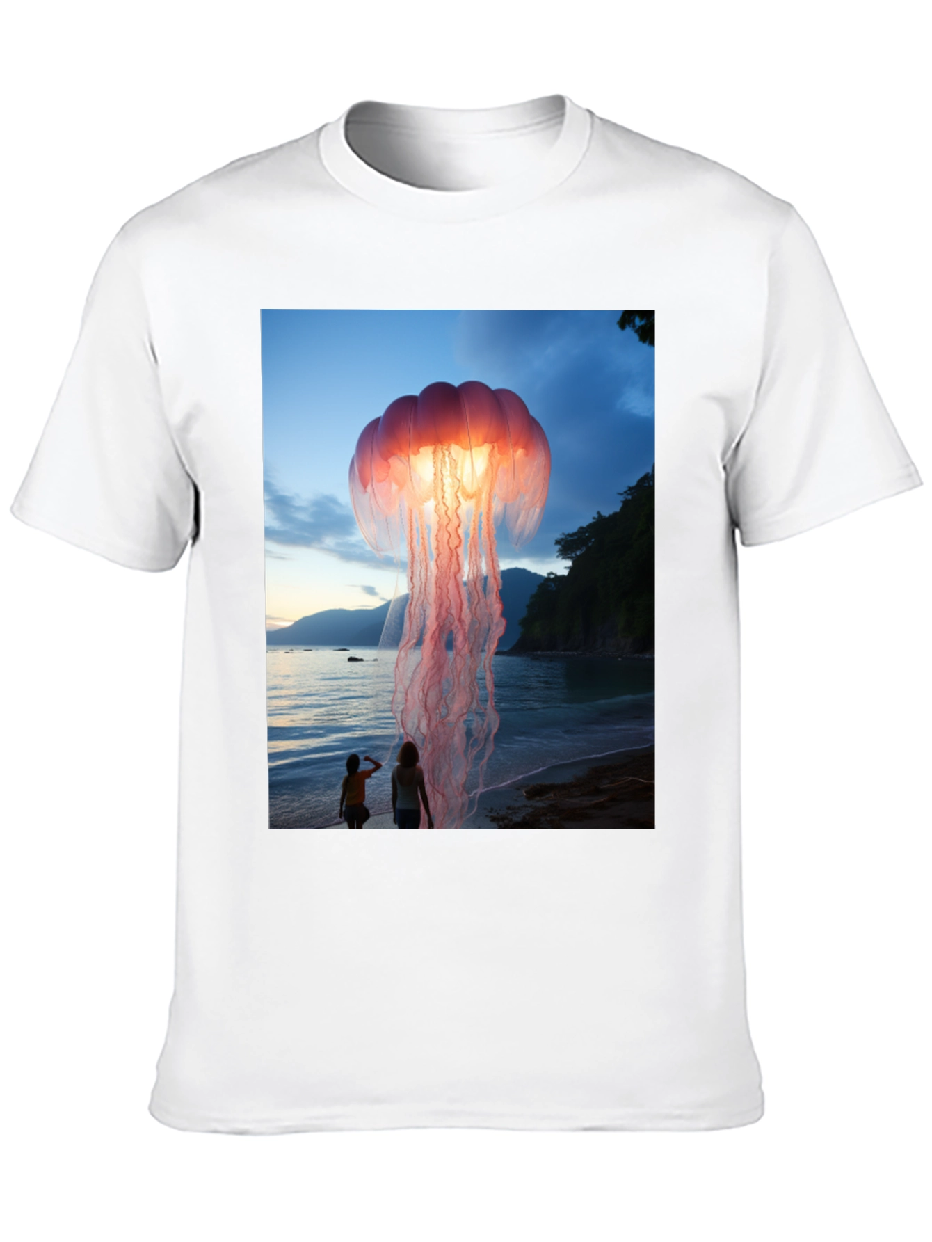Jellyfish Beach Graphic Tee - Soft Cotton Blend