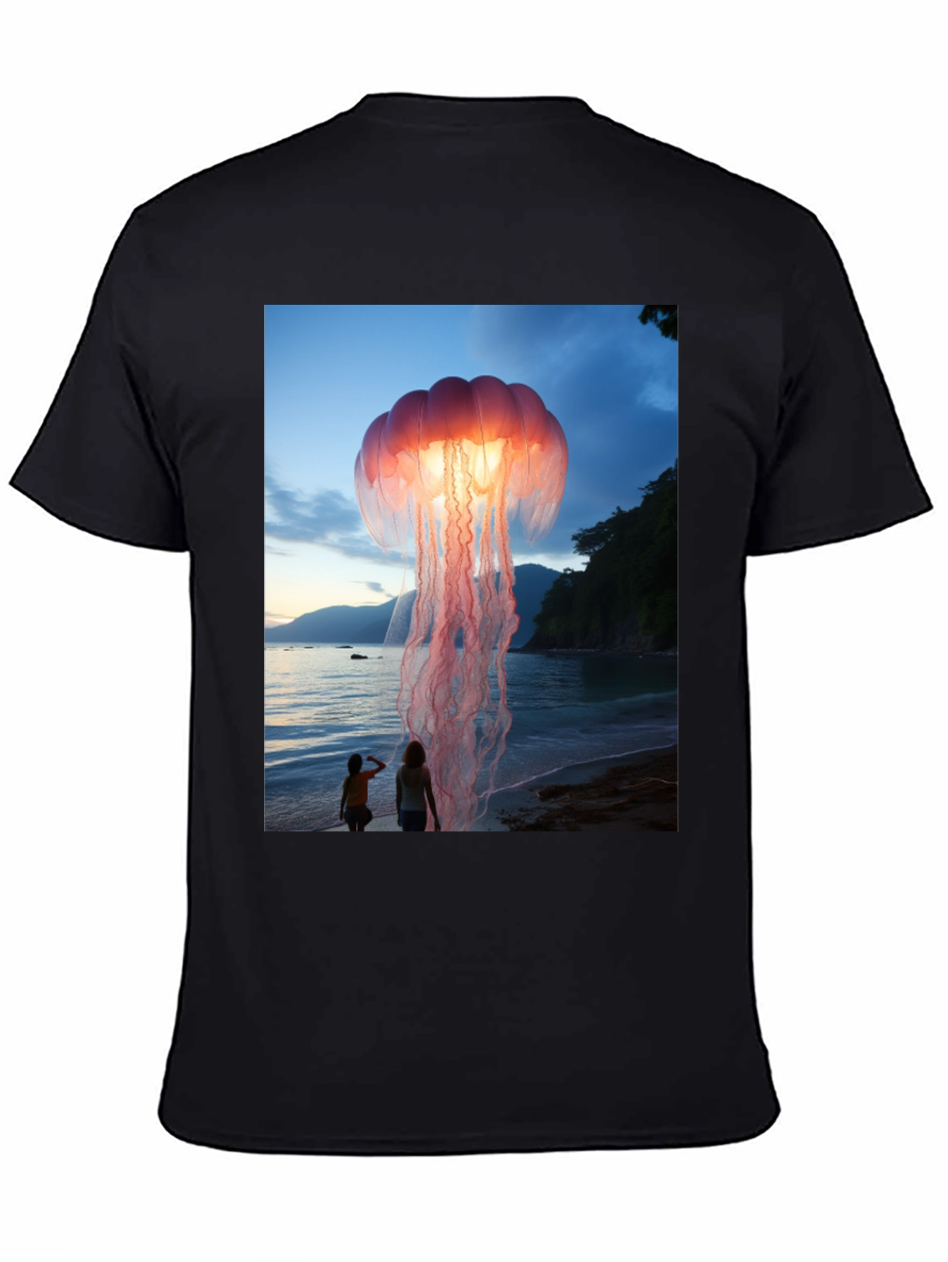 Jellyfish Beach Graphic Tee - Soft Cotton Blend