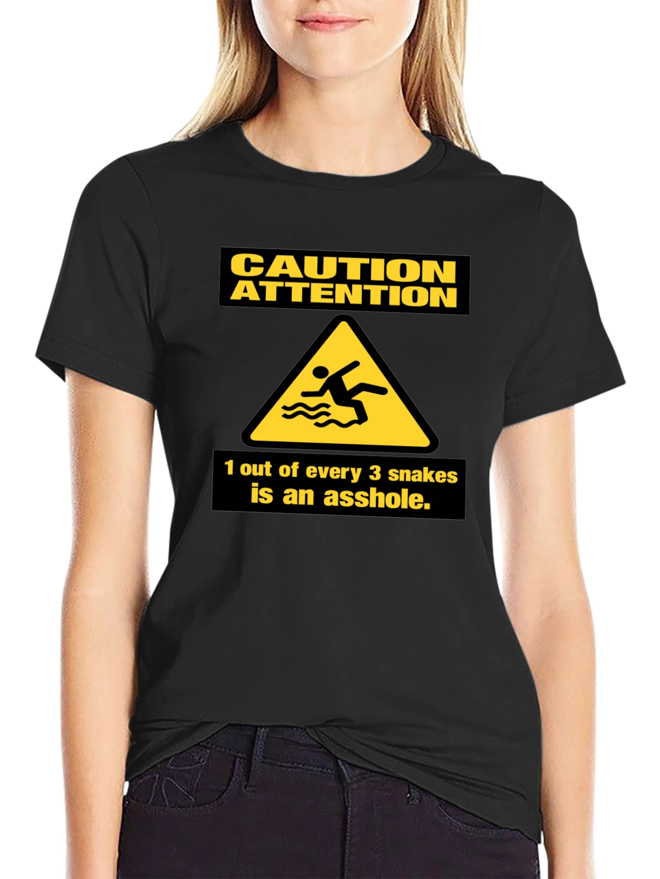 Caution Snakes Funny Graphic T-Shirt
