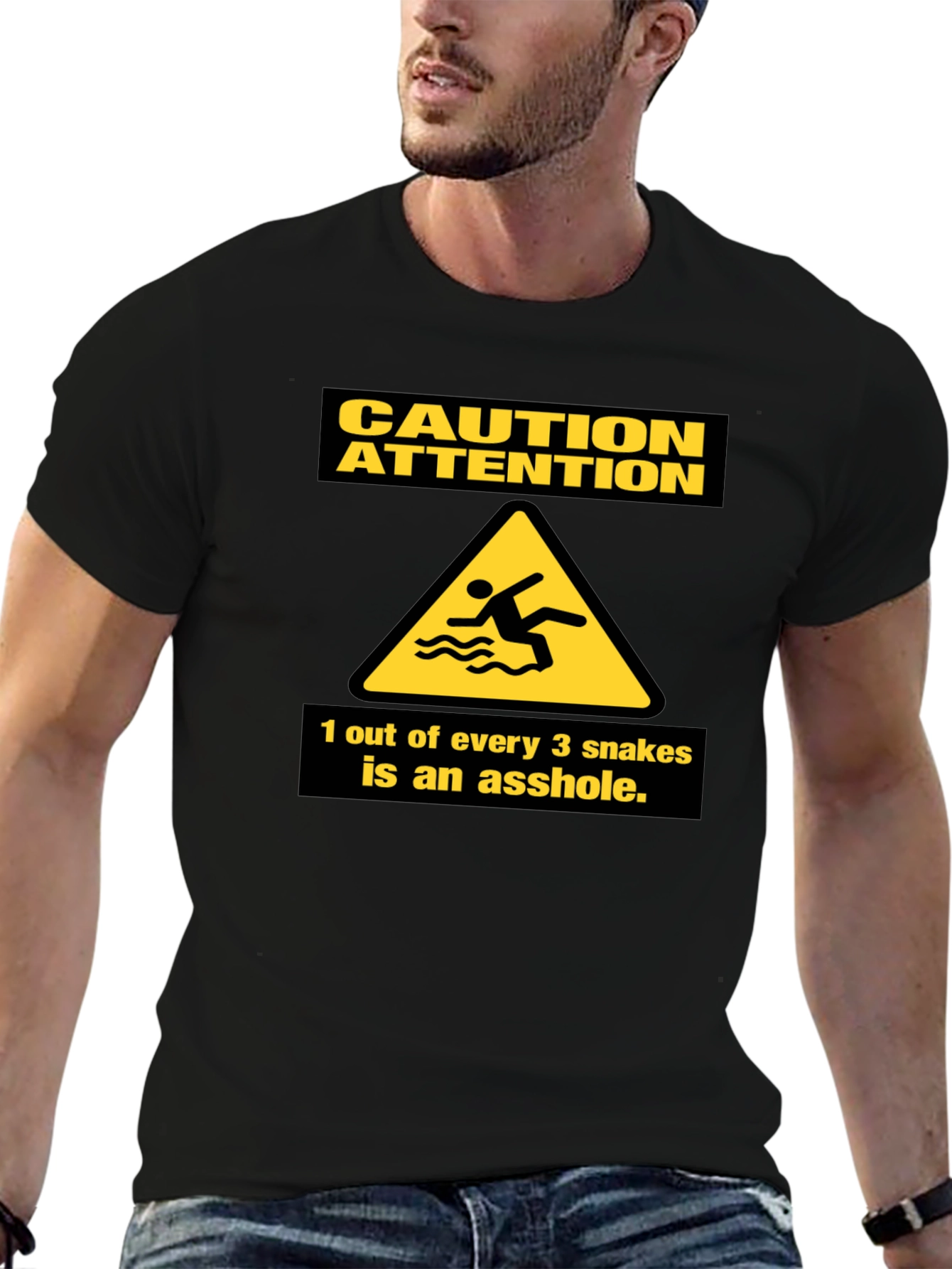 Caution Snakes Funny Graphic T-Shirt