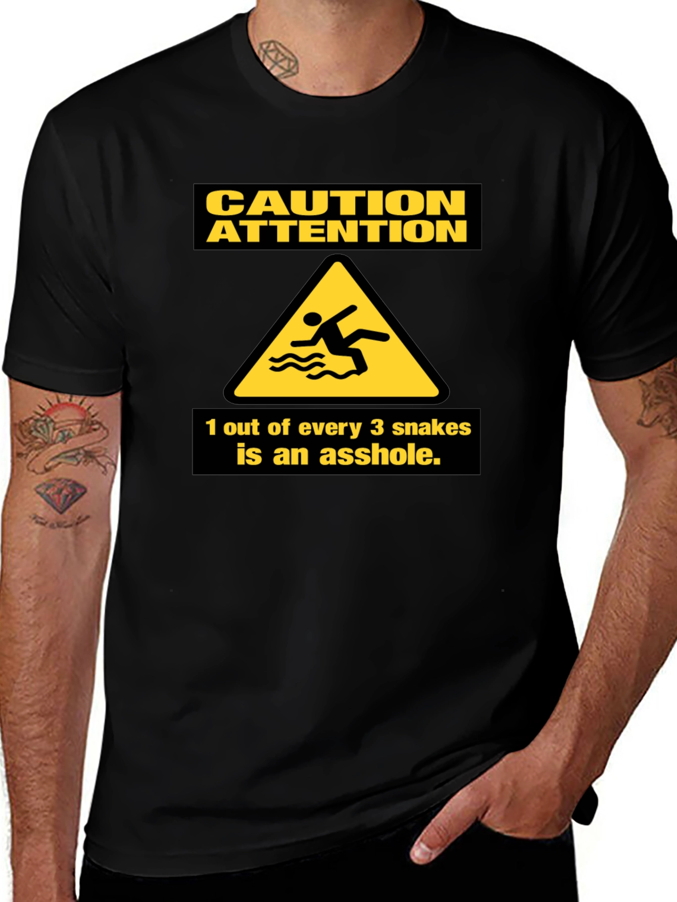 Caution Snakes Funny Graphic T-Shirt
