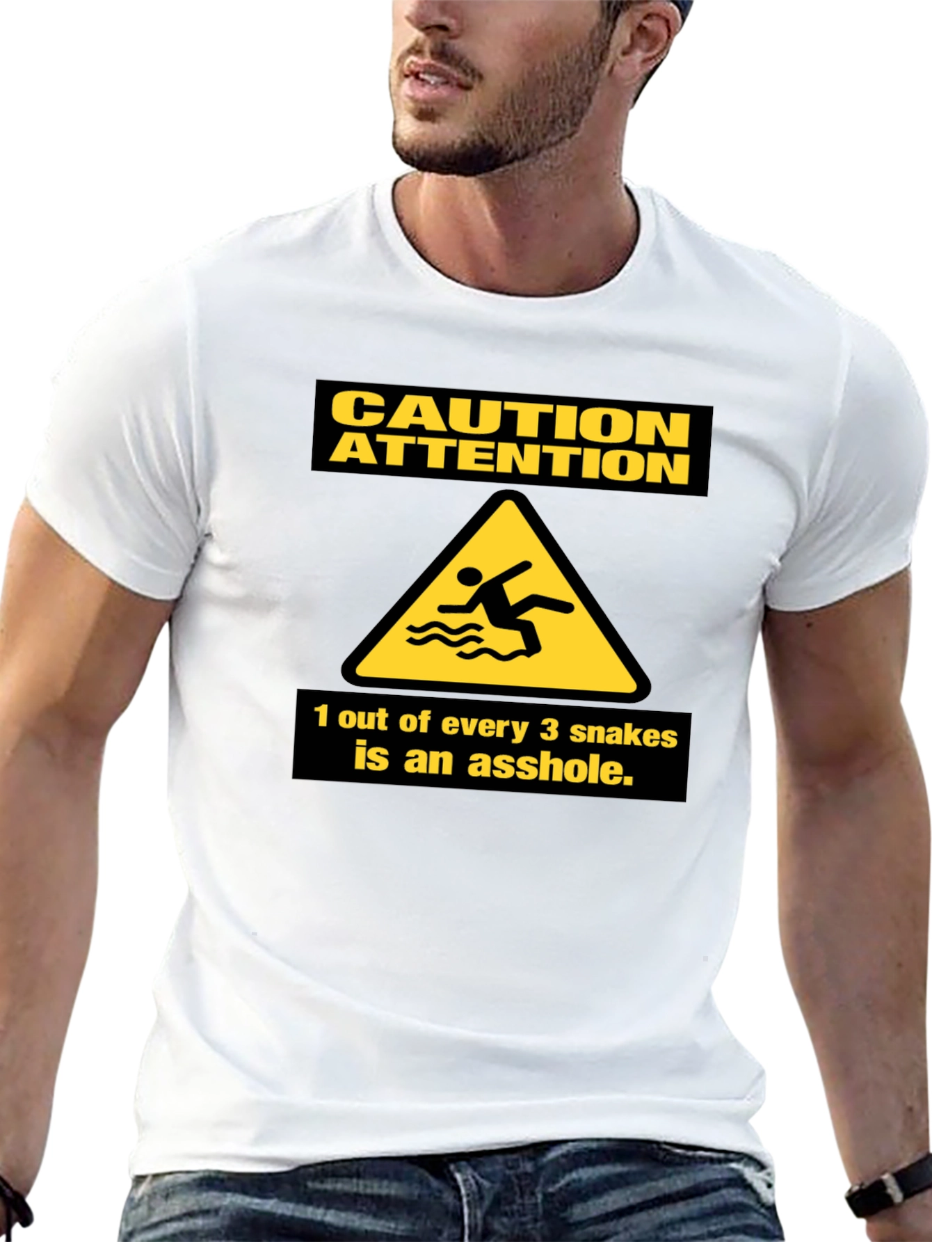 Caution Snakes Funny Graphic T-Shirt
