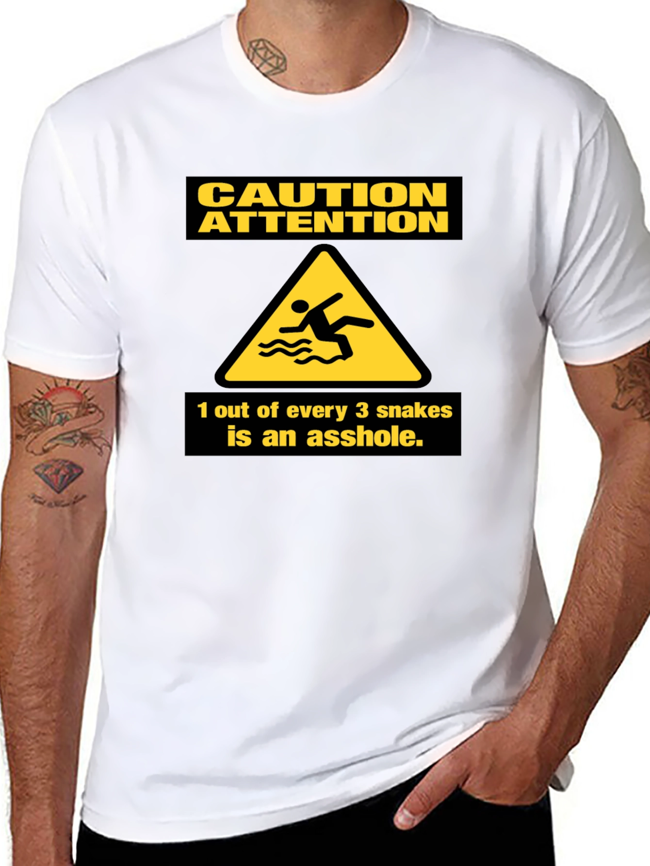 Caution Snakes Funny Graphic T-Shirt