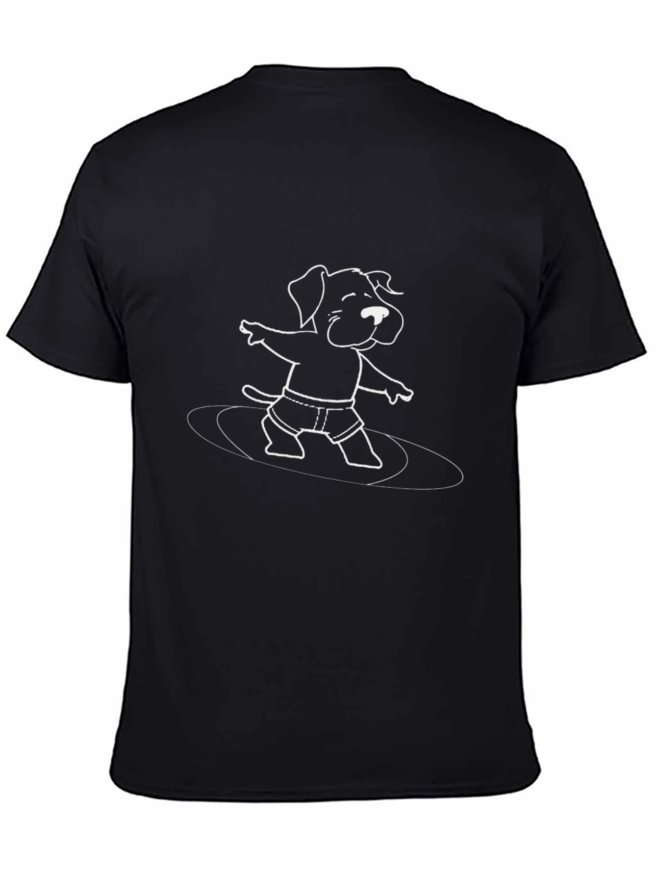 Cool Dog Surfing Graphic Tee - Black