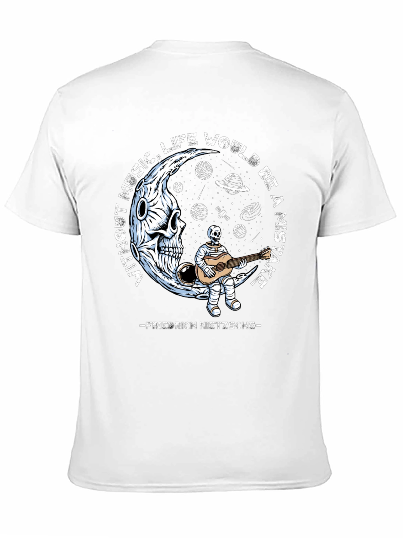 Skull Guitarist Graphic Tee - Music Quote Shirt