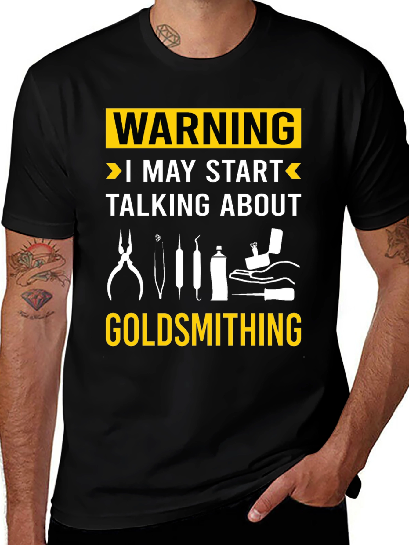 Warning Goldsmithing T-Shirt - Black