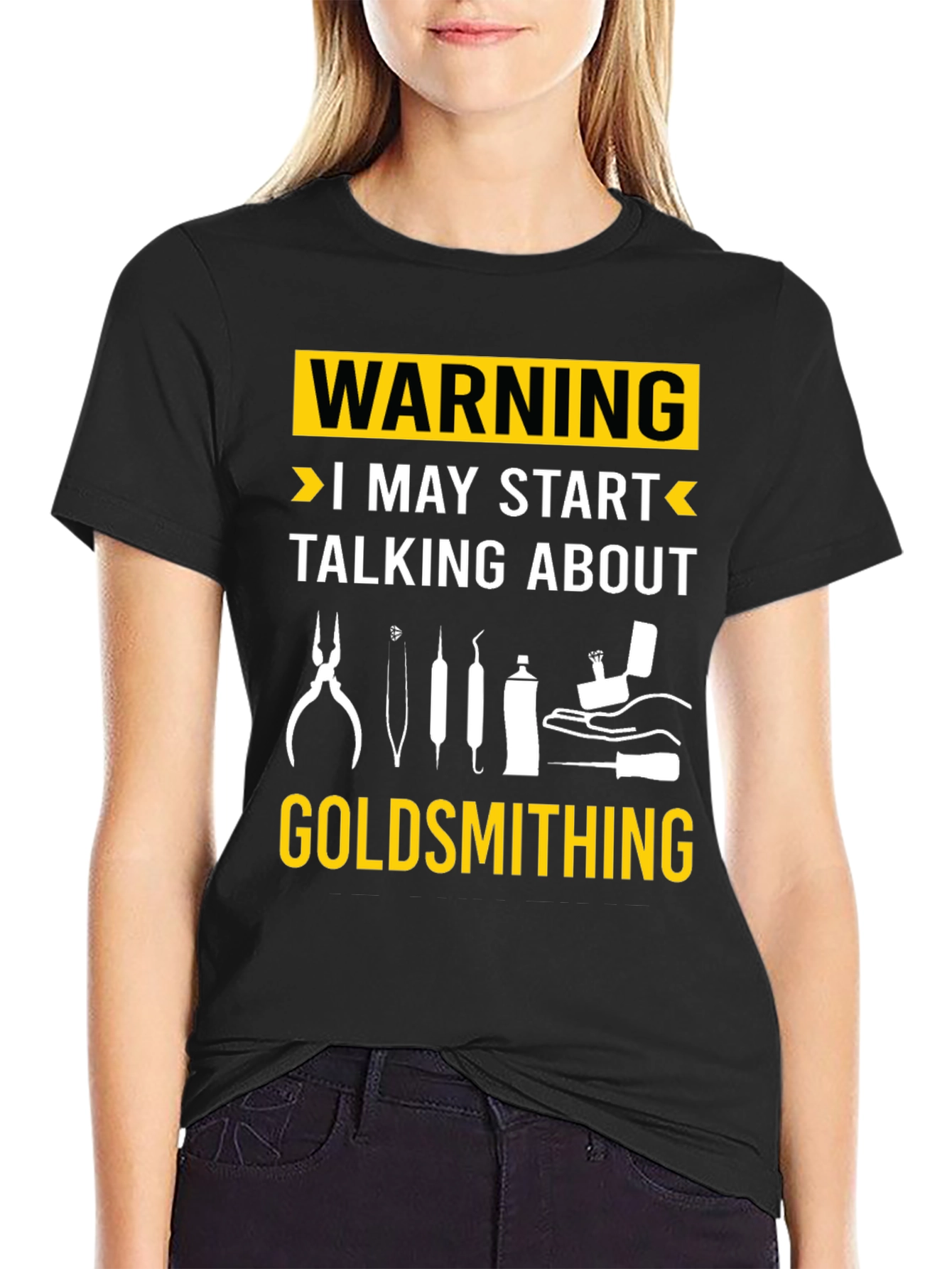 Warning Goldsmithing T-Shirt - Black