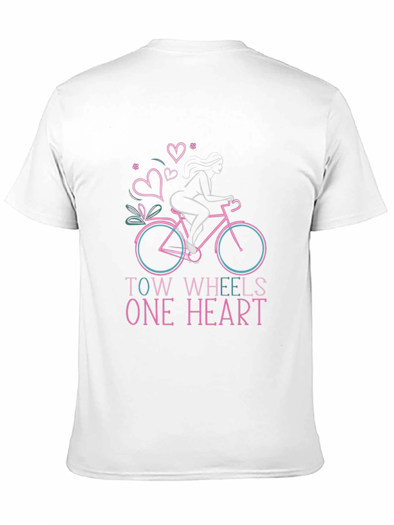 Two Wheels One Heart Graphic T-Shirt