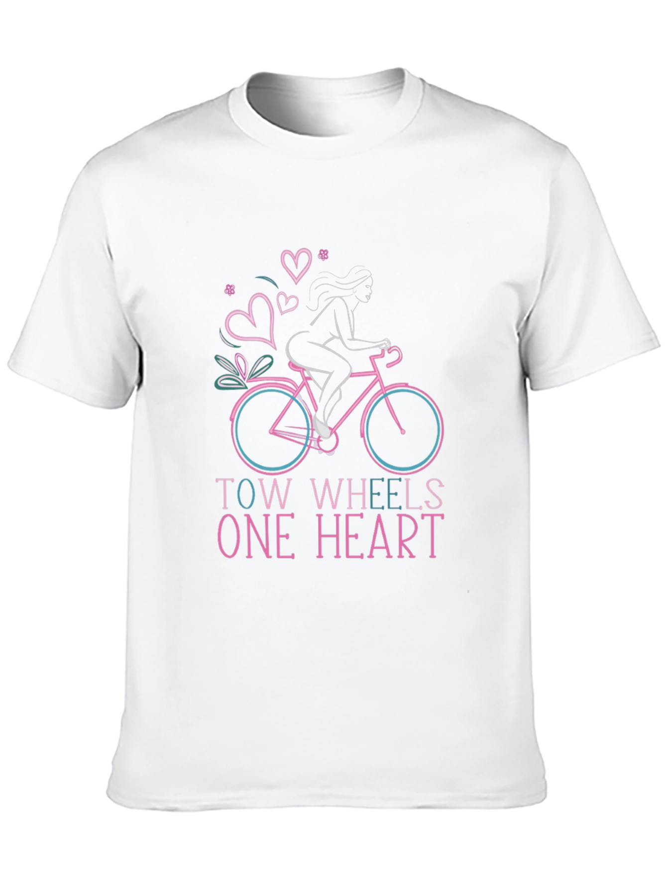 Two Wheels One Heart Graphic T-Shirt