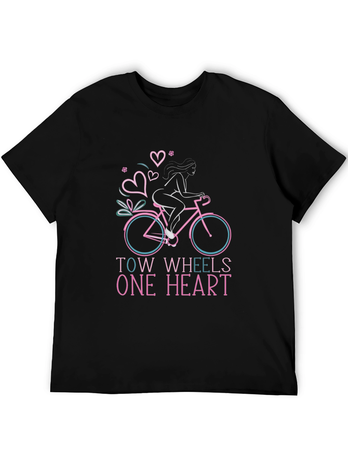 Two Wheels One Heart Graphic T-Shirt
