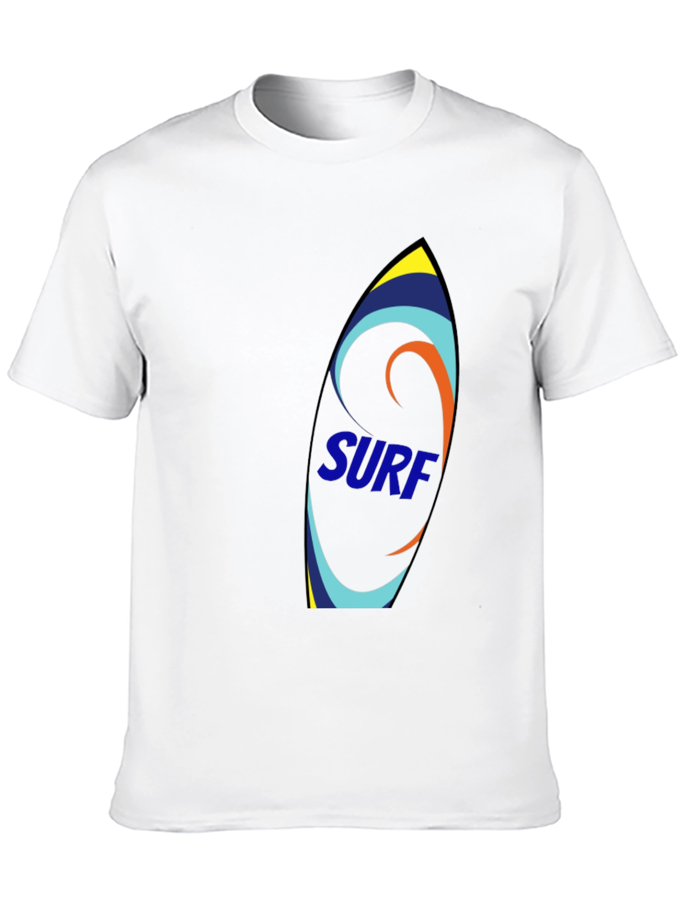 Surfboard Graphic Tee - Black Cotton T-Shirt