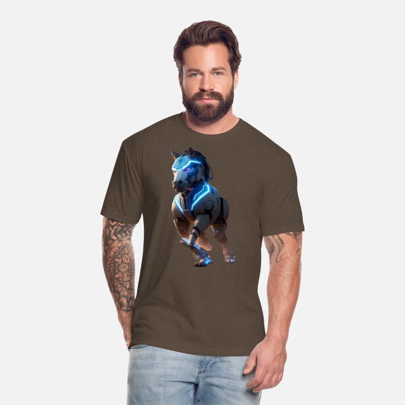 Mechanical horse in running pose digital art