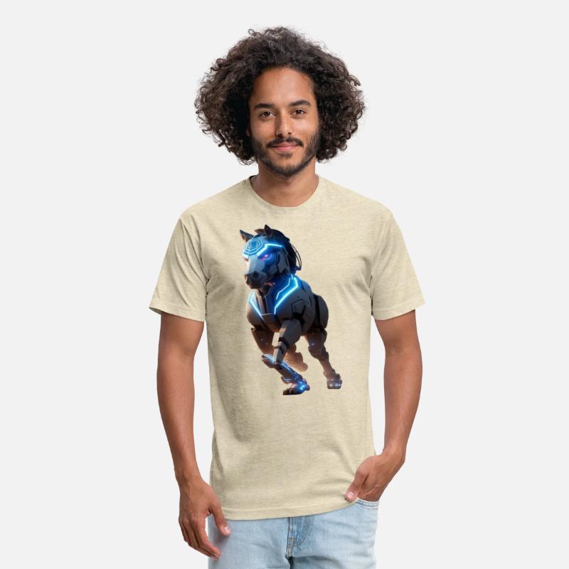 Mechanical horse in running pose digital art