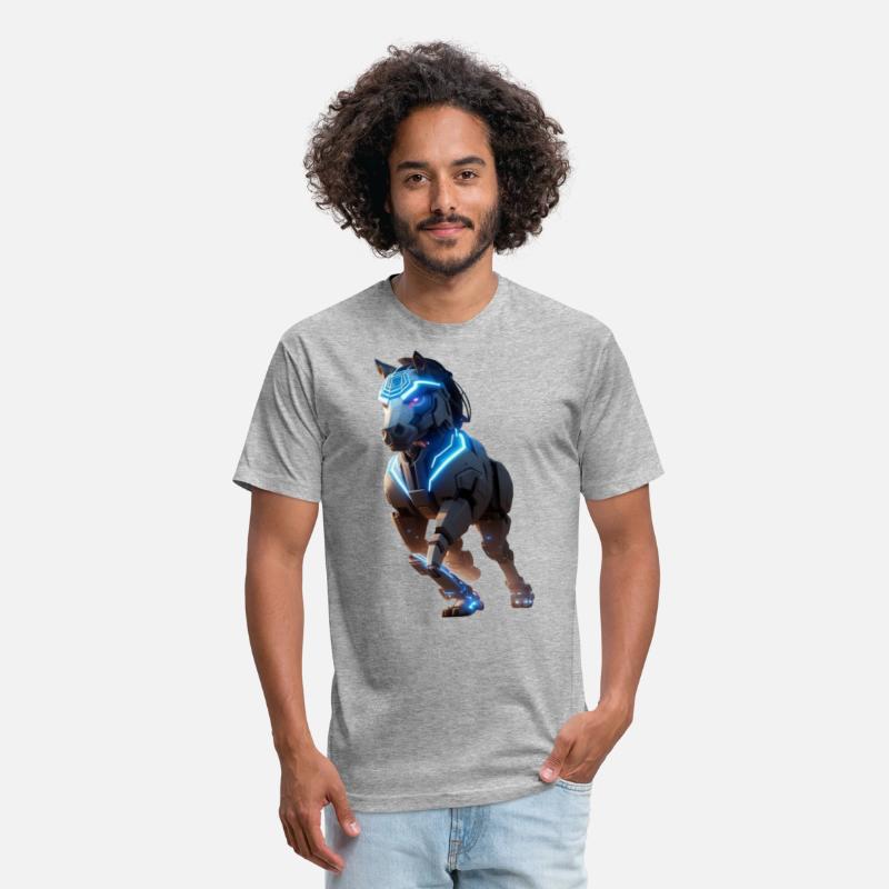 Mechanical horse in running pose digital art