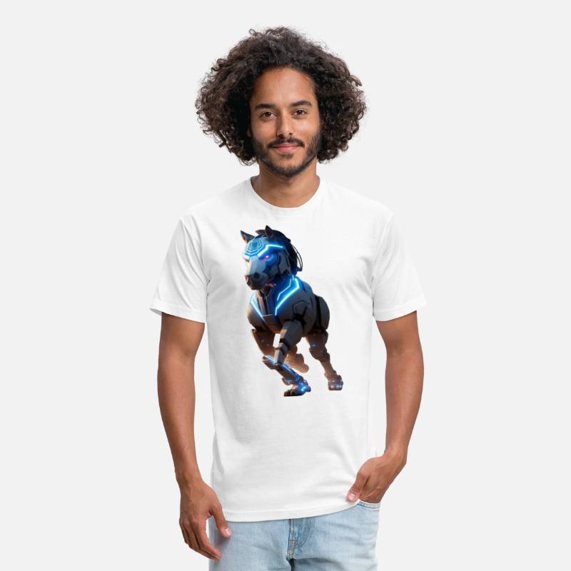 Mechanical horse in running pose digital art