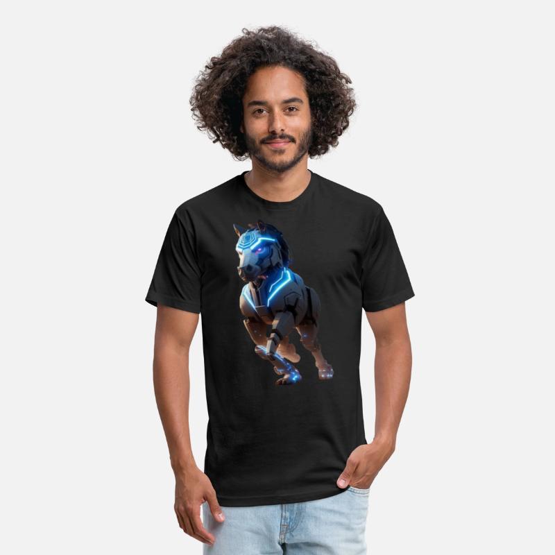 Mechanical horse in running pose digital art