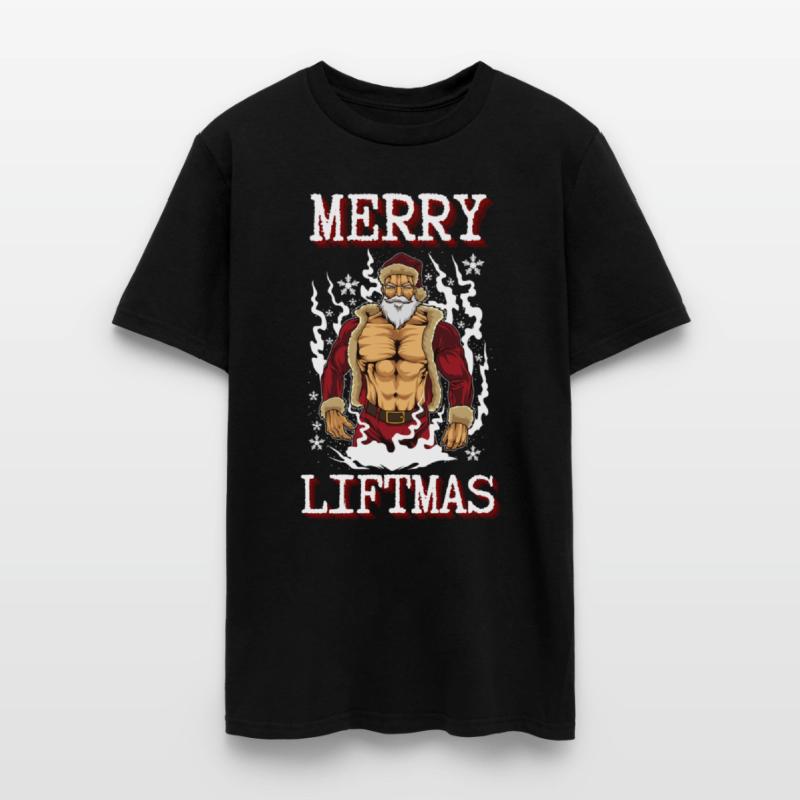 Merry Liftmas Muscular Gym Santa Claus Xmas