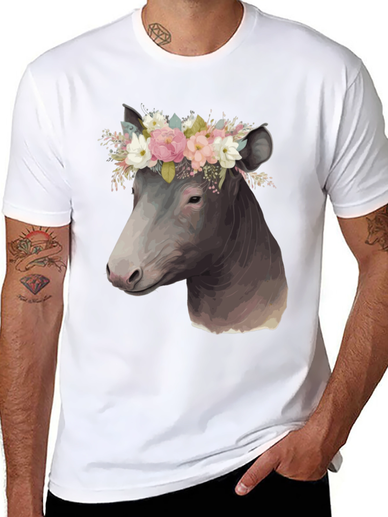 Cow Floral Crown T-Shirt