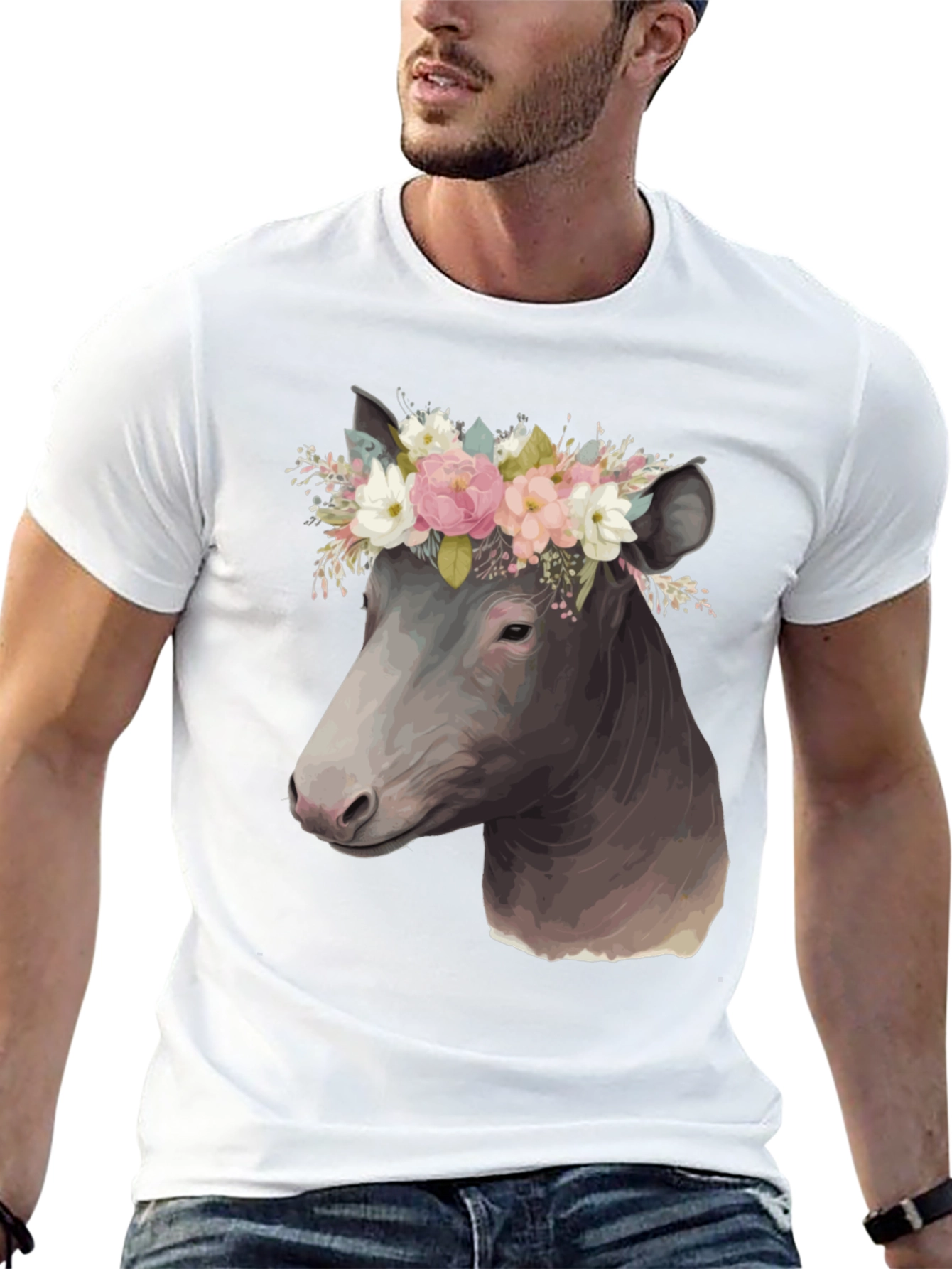 Cow Floral Crown T-Shirt