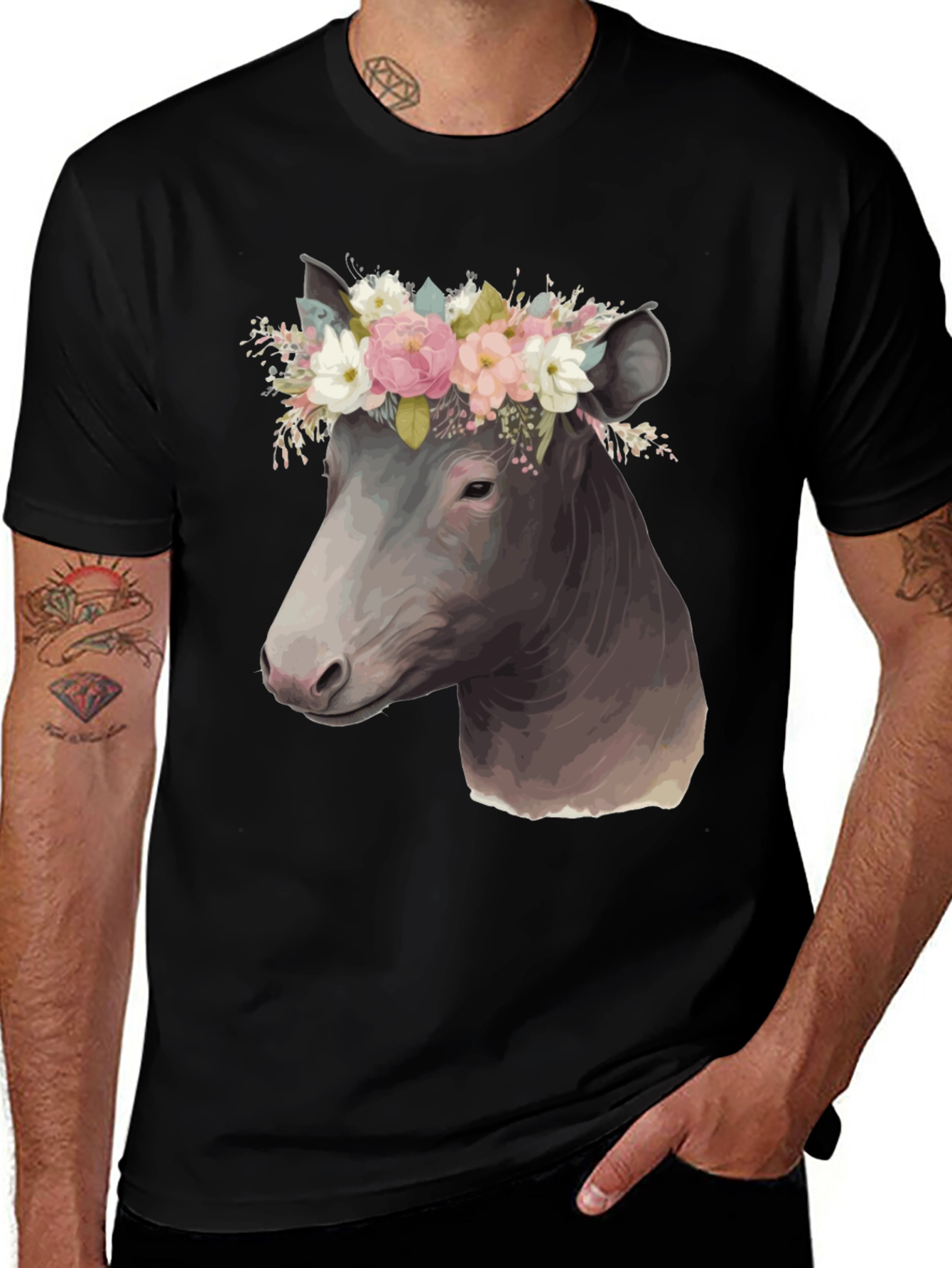 Cow Floral Crown T-Shirt