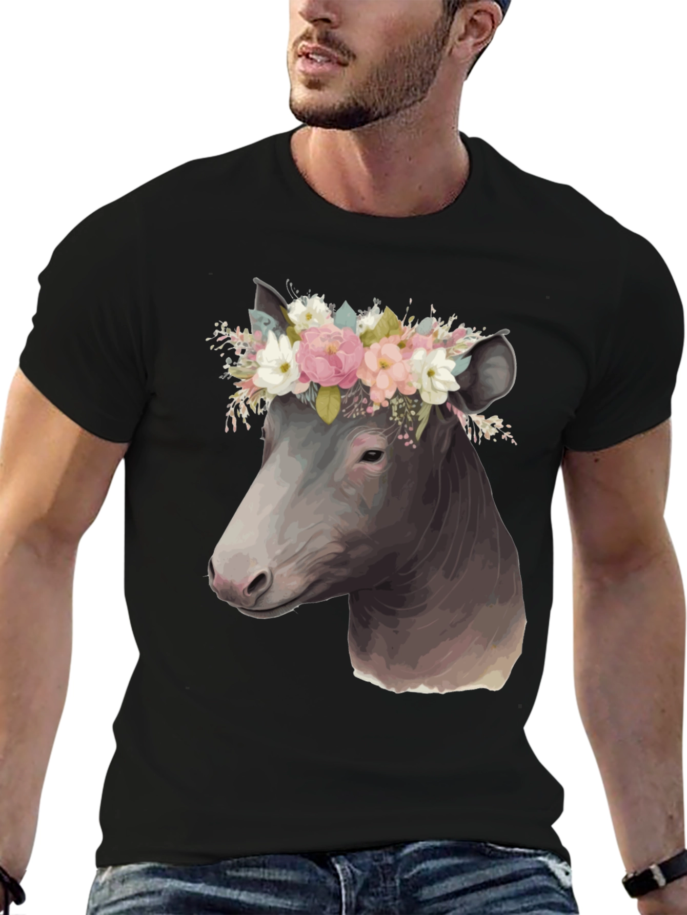 Cow Floral Crown T-Shirt