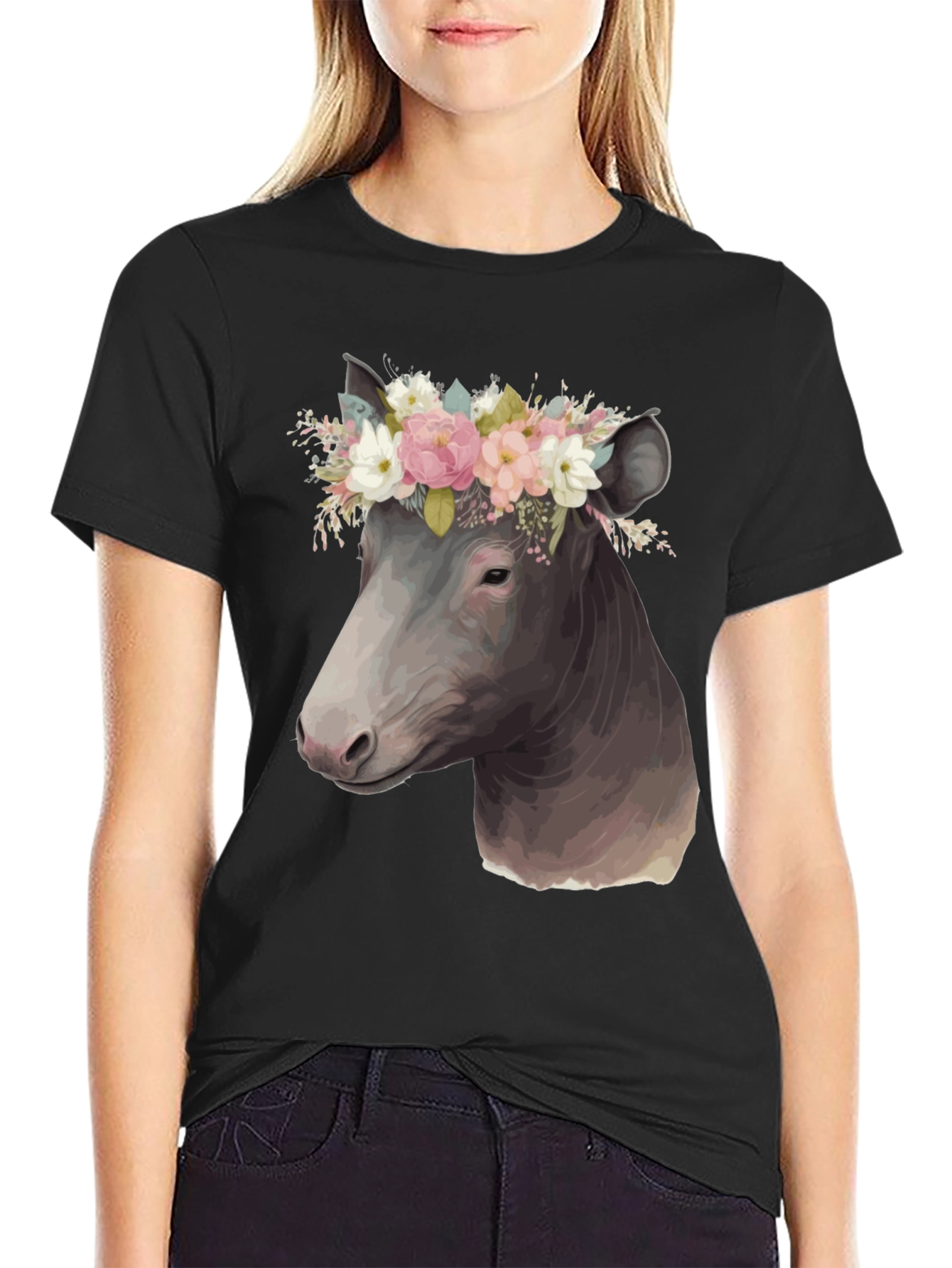 Cow Floral Crown T-Shirt