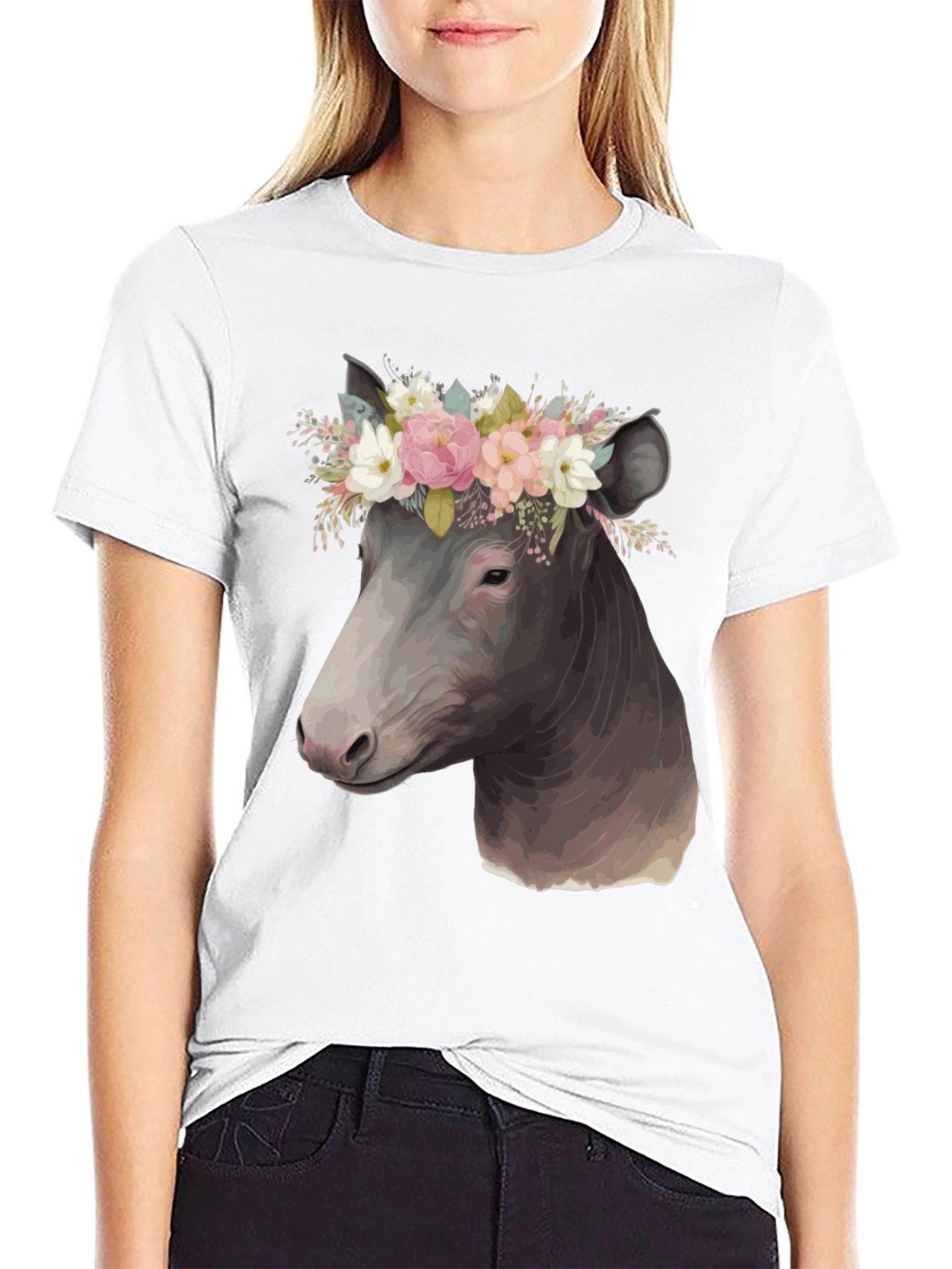 Cow Floral Crown T-Shirt