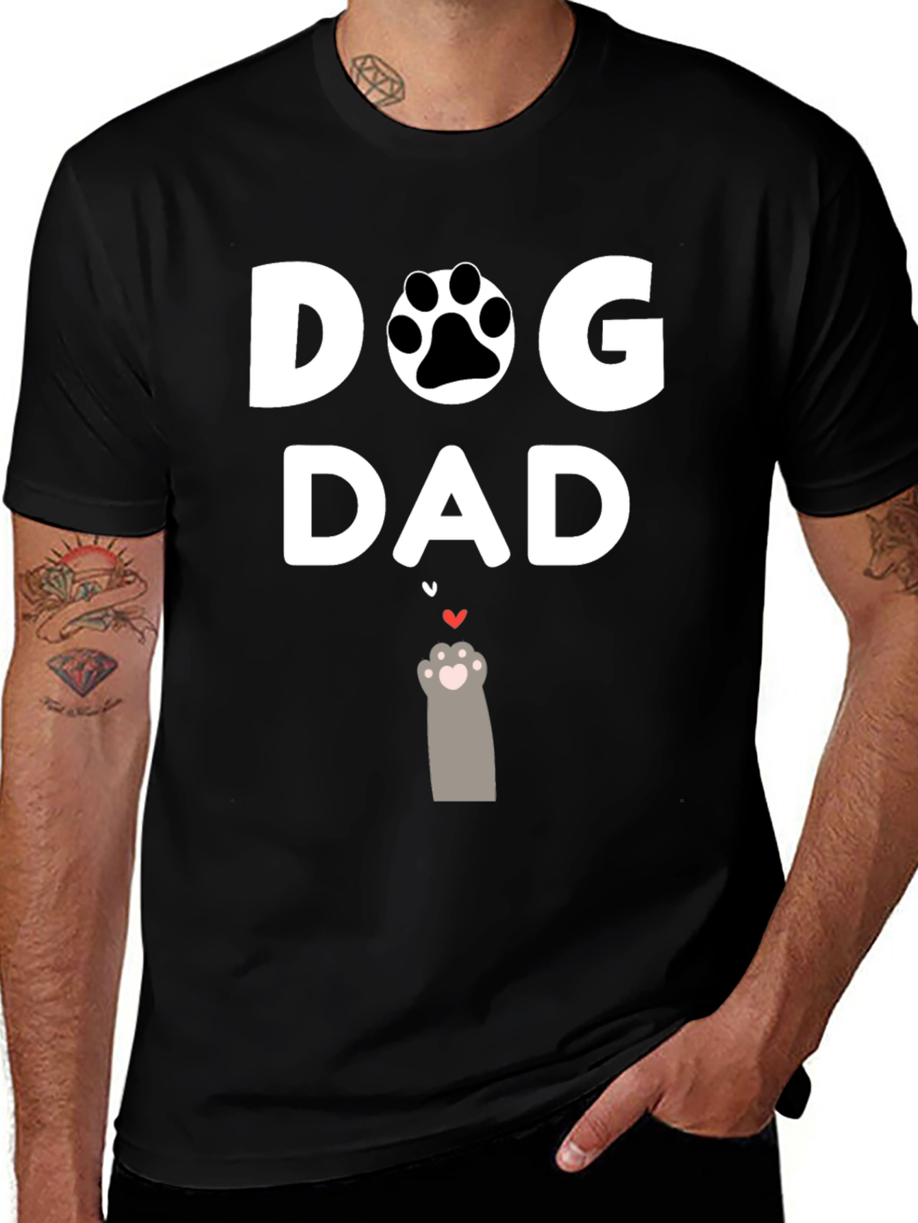 Dog Dad T-Shirt - Paw Print Graphic Tee