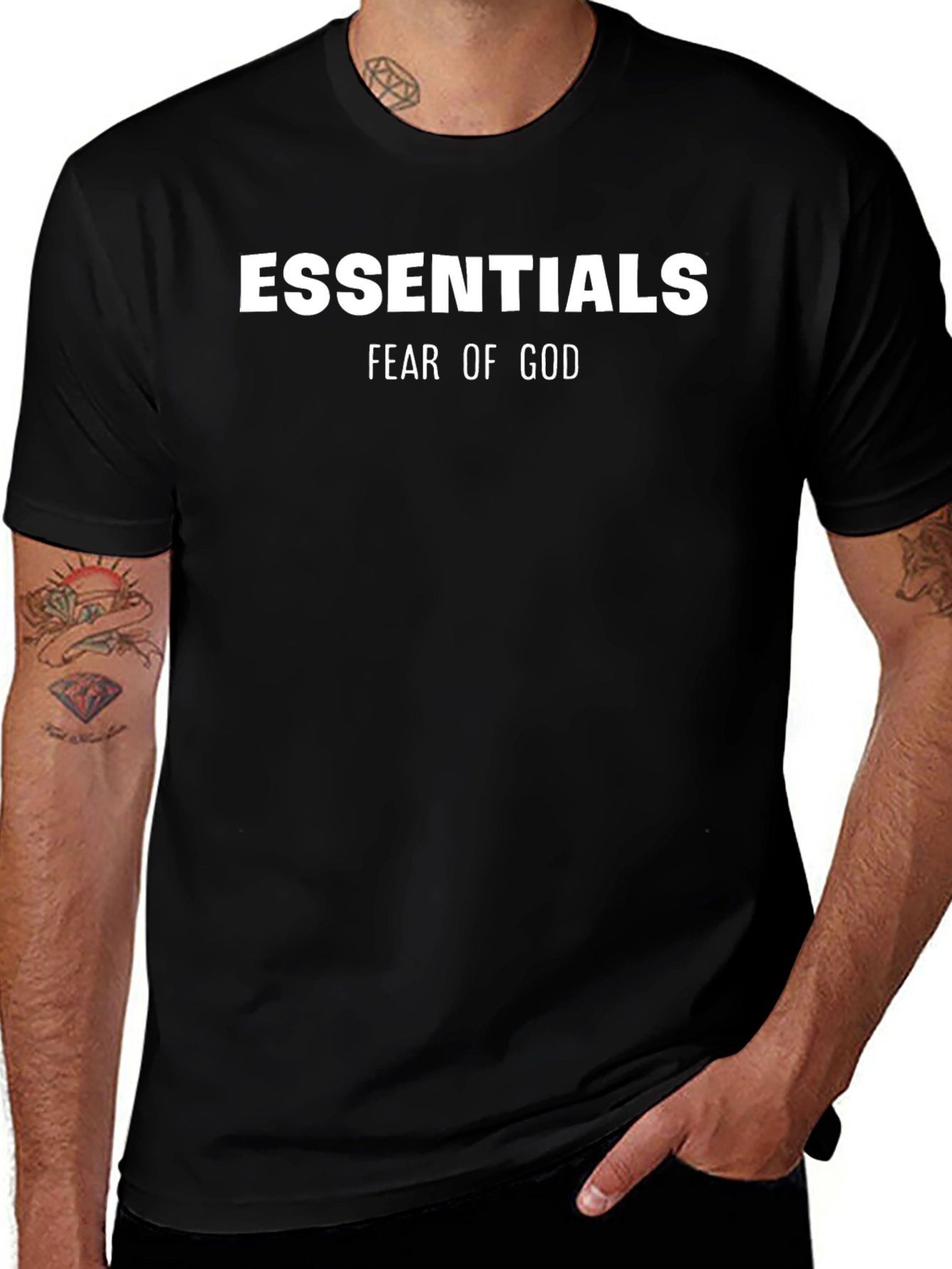 Essentials Fear of God Black Graphic Tee