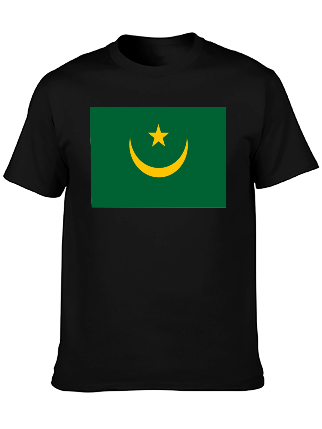 Mauritania Flag Graphic T-Shirt - Black