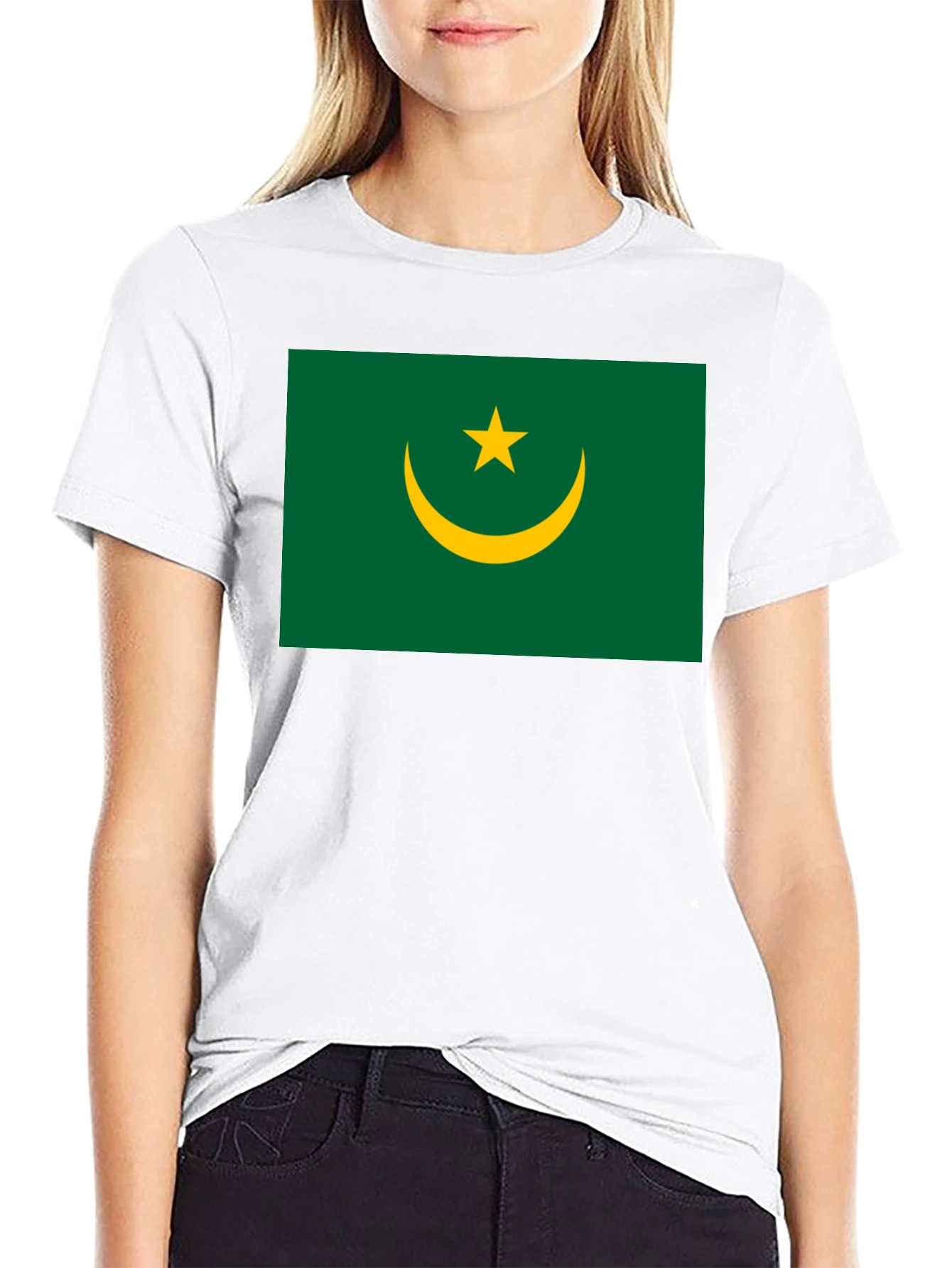 Mauritania Flag Graphic T-Shirt - Black