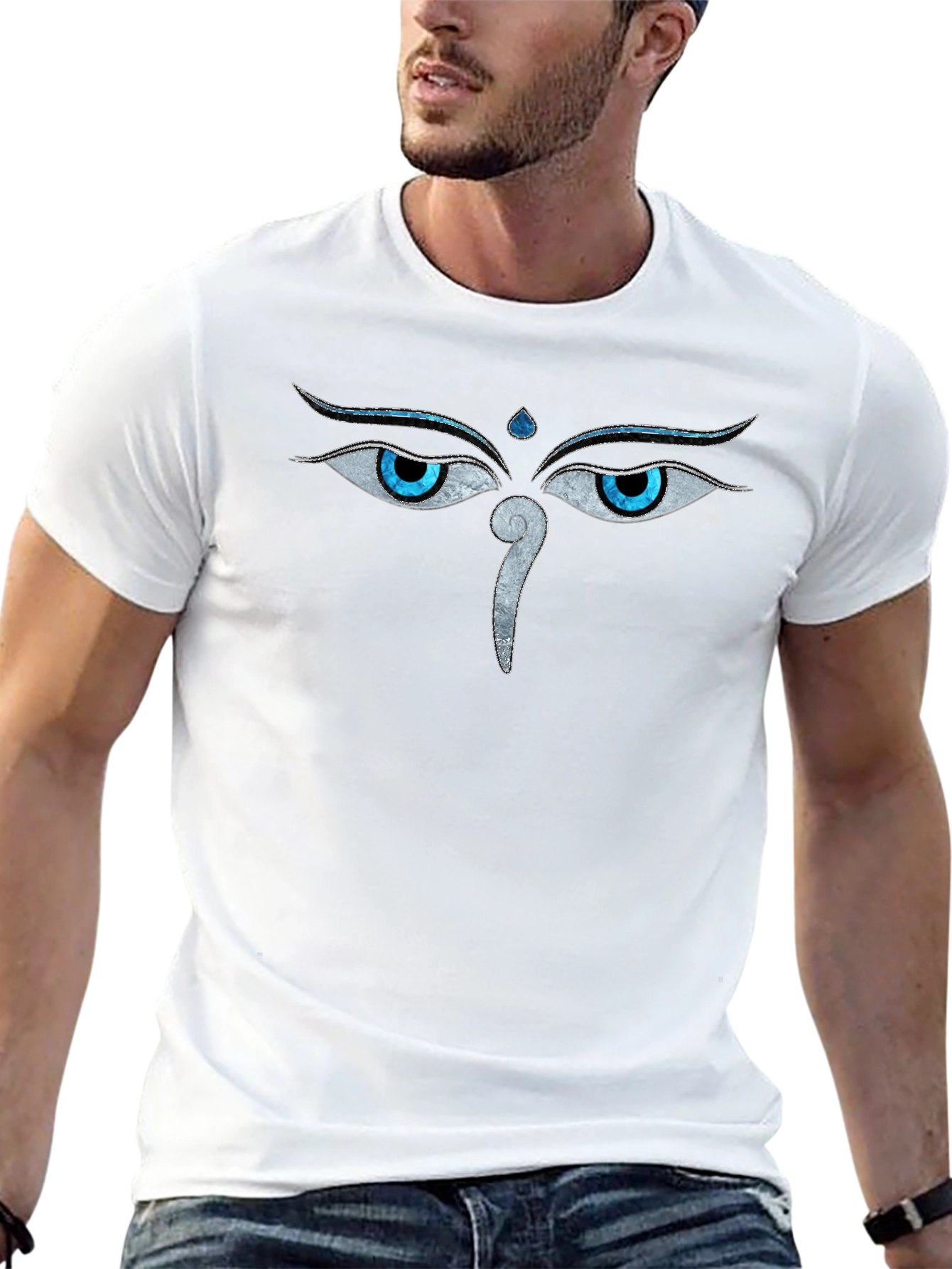 Mystic Eyes Graphic Tee - Black Cotton T-Shirt