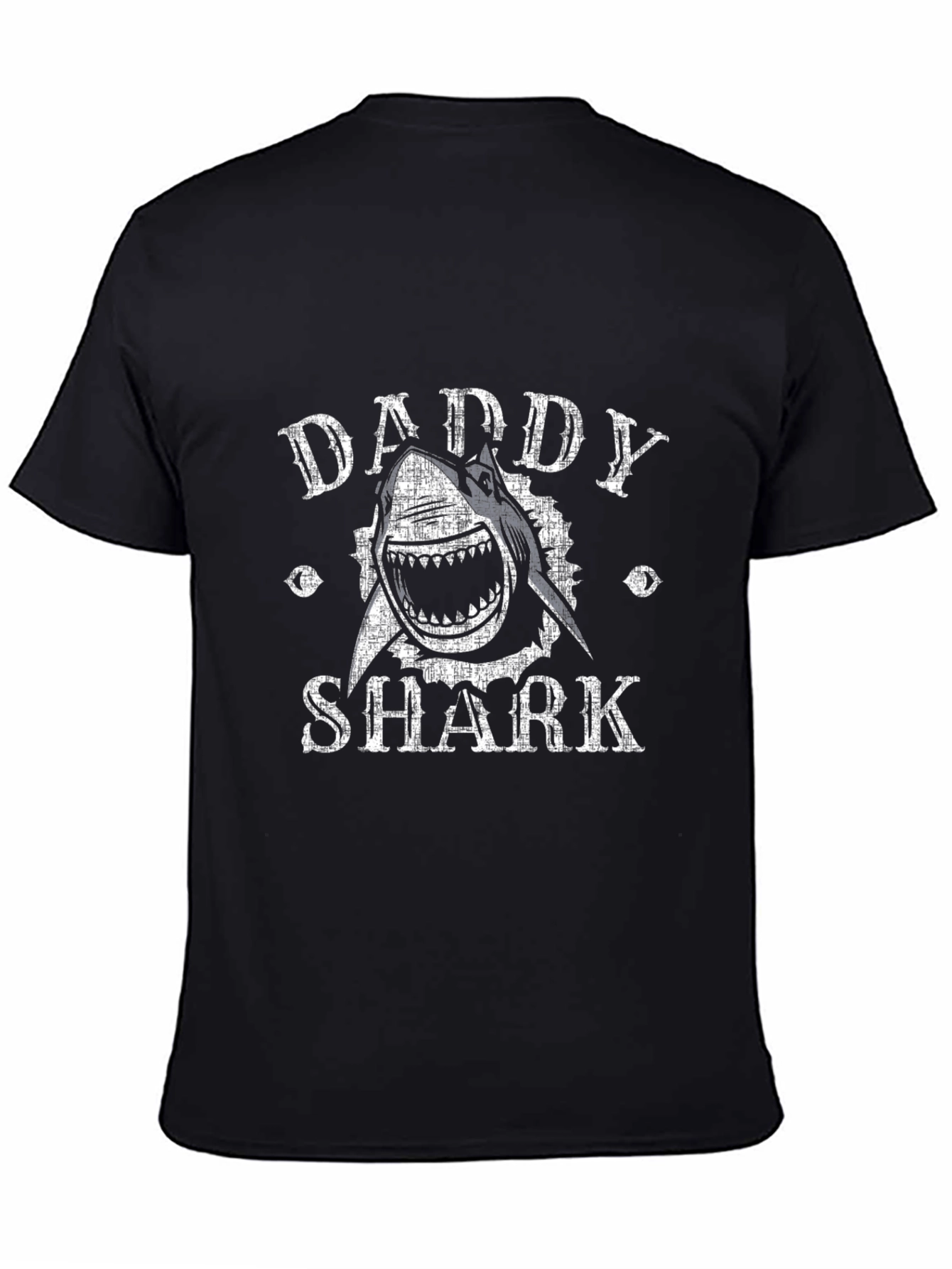 Daddy Shark Graphic Print Black T-Shirt