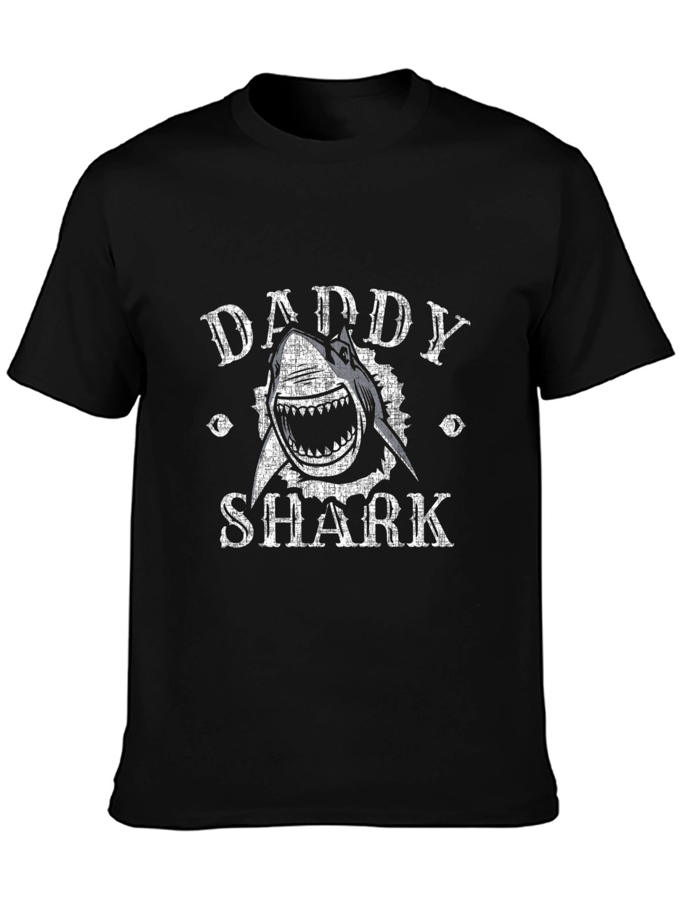 Daddy Shark Graphic Print Black T-Shirt