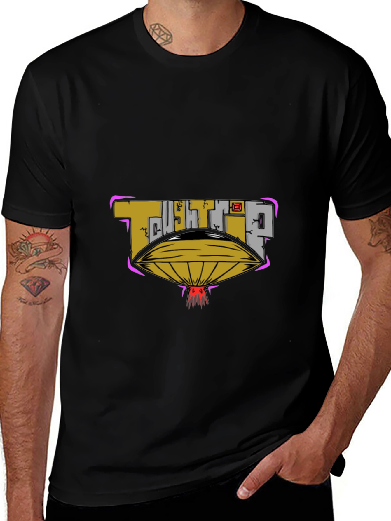 Tough Trip UFO Graphic Black Tee