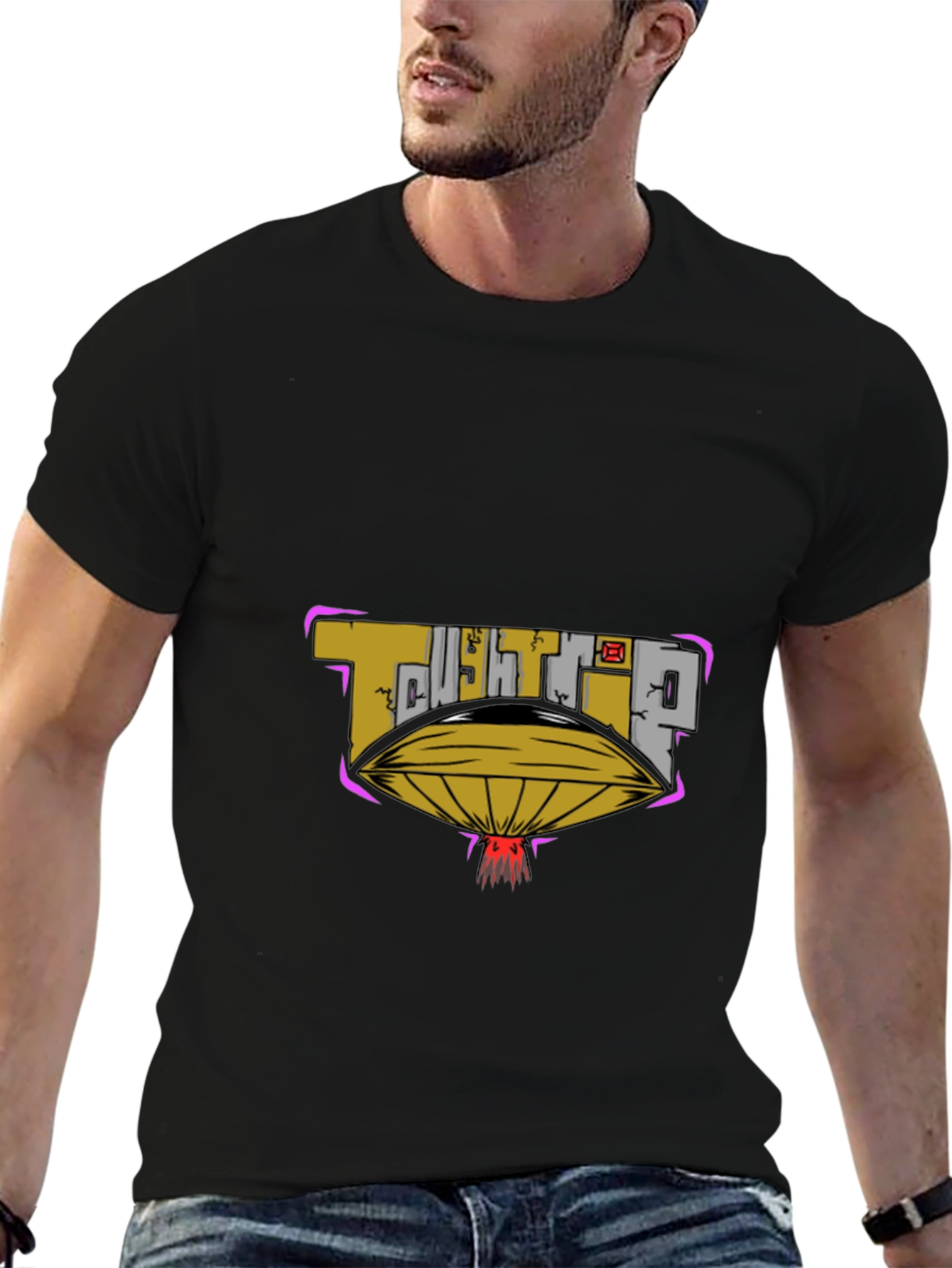 Tough Trip UFO Graphic Black Tee