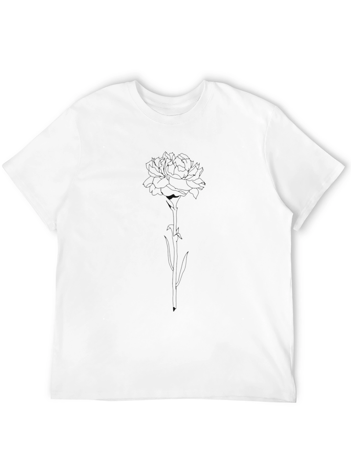 Black Rose Outline T-Shirt