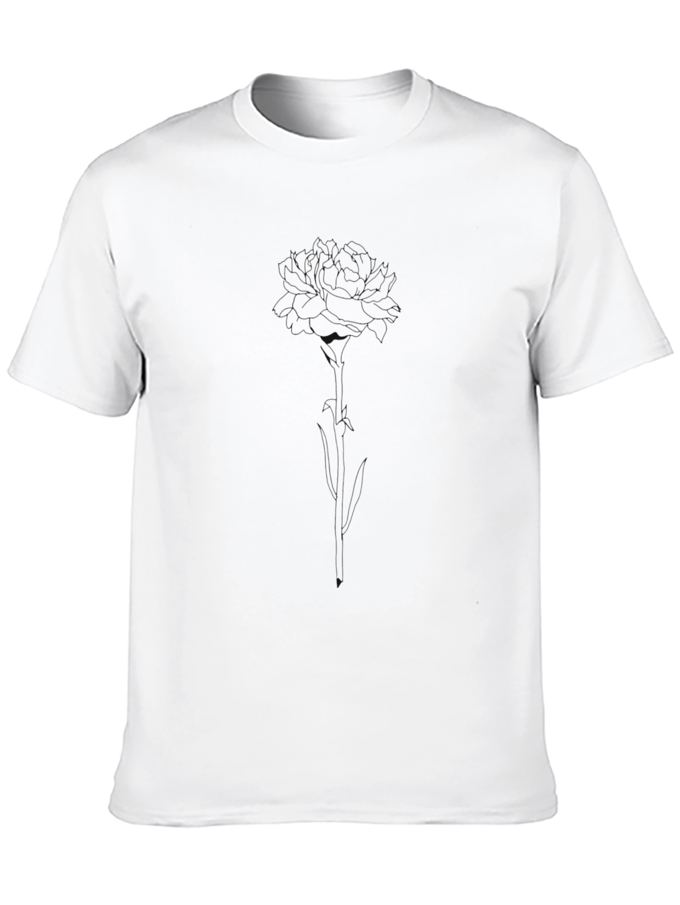 Black Rose Outline T-Shirt