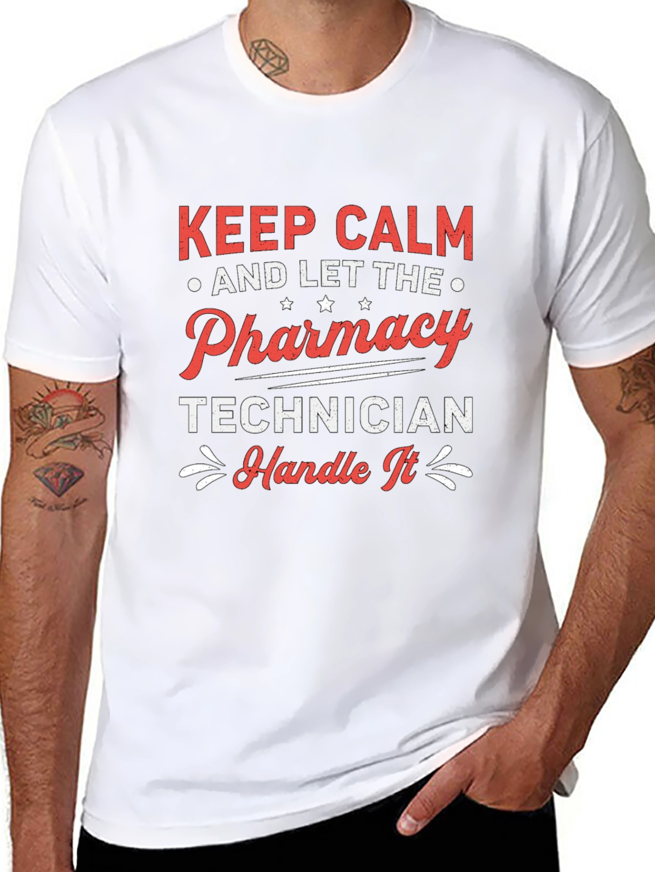 Keep Calm Pharmacy Technician Black T-Shirt