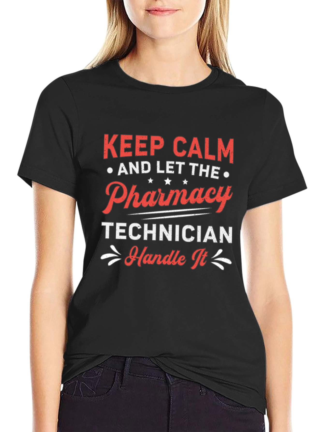 Keep Calm Pharmacy Technician Black T-Shirt